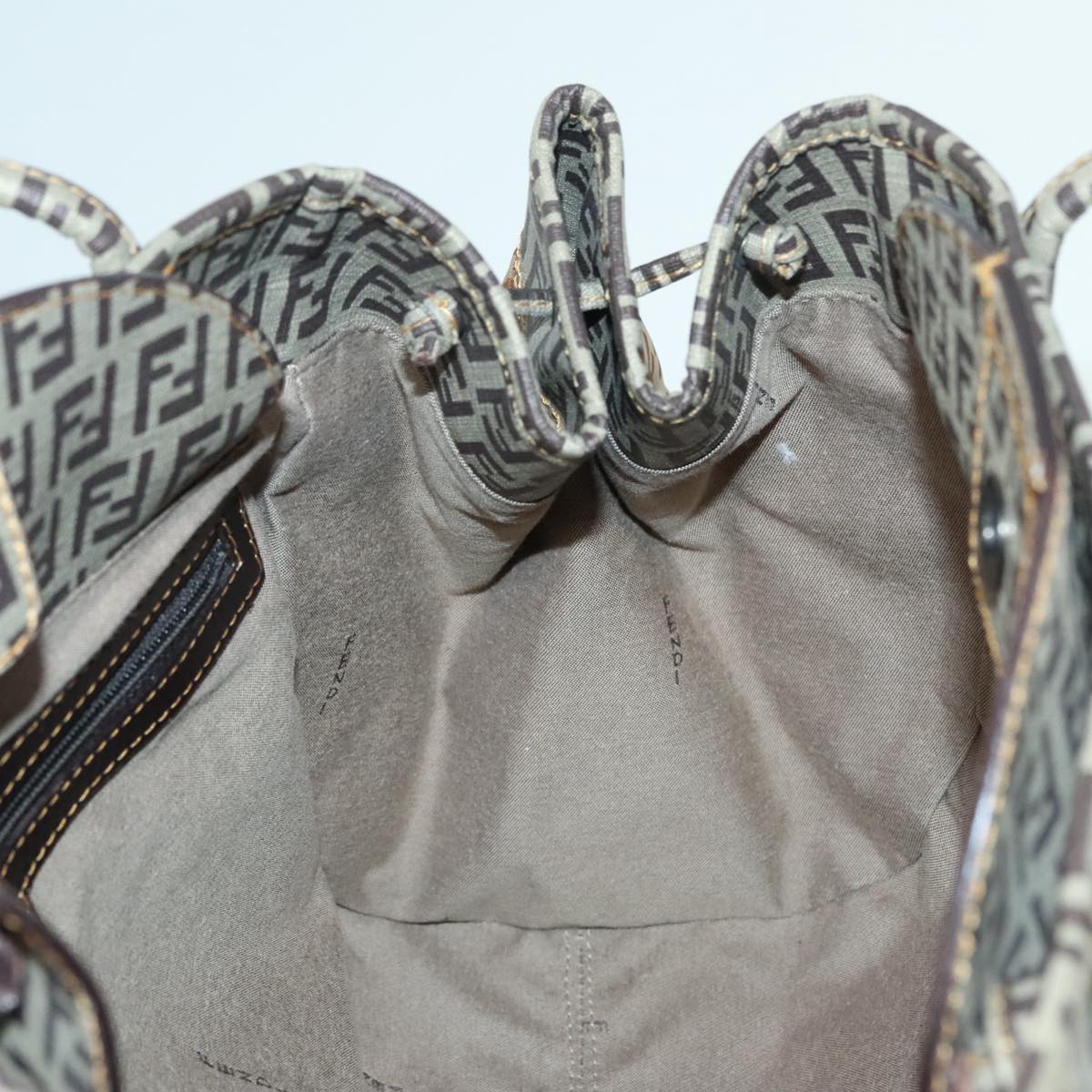 FENDI Zucchino Tote Bag Nylon Beige 8BN174 hk1659