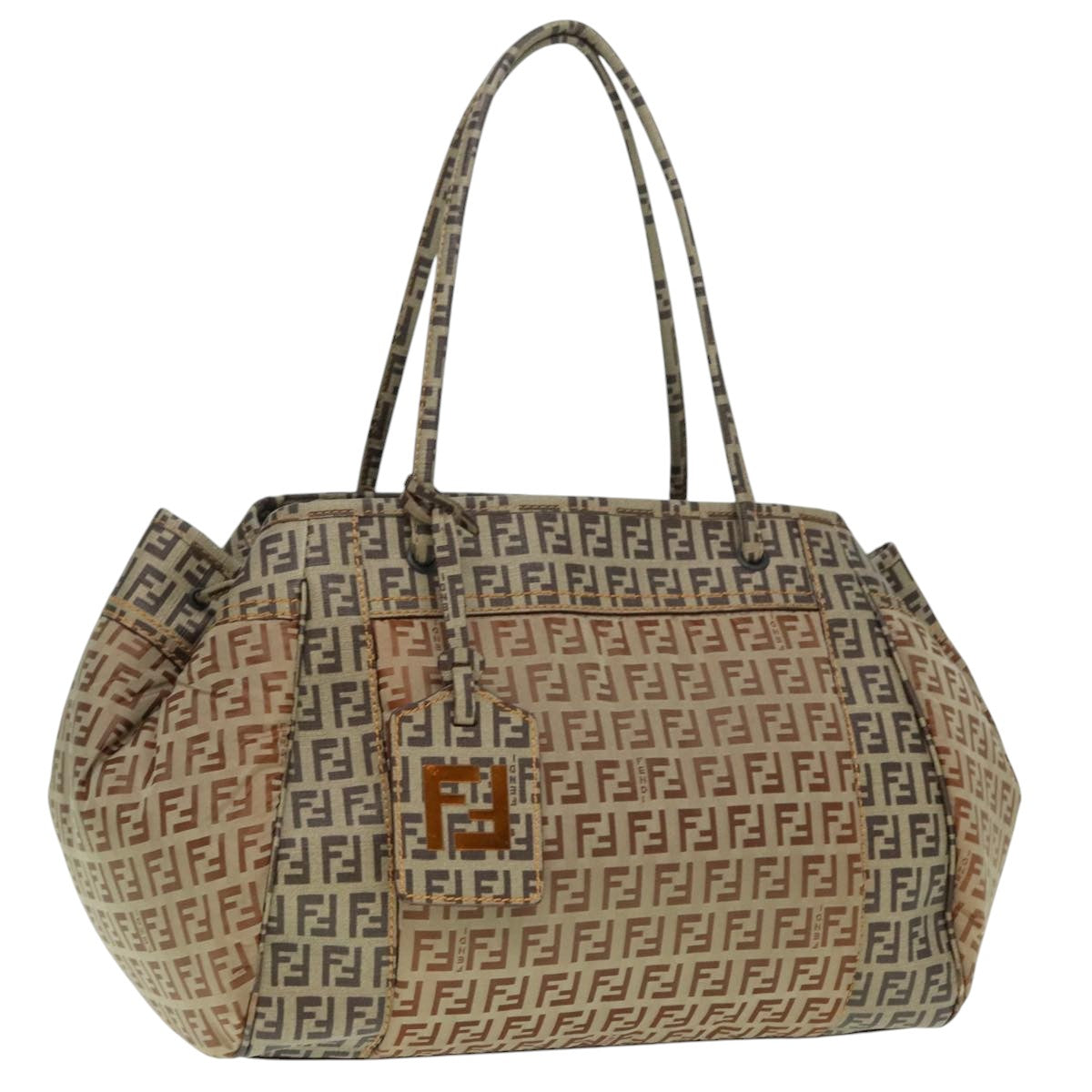 FENDI Zucchino Tote Bag Nylon Beige 8BN174 hk1659