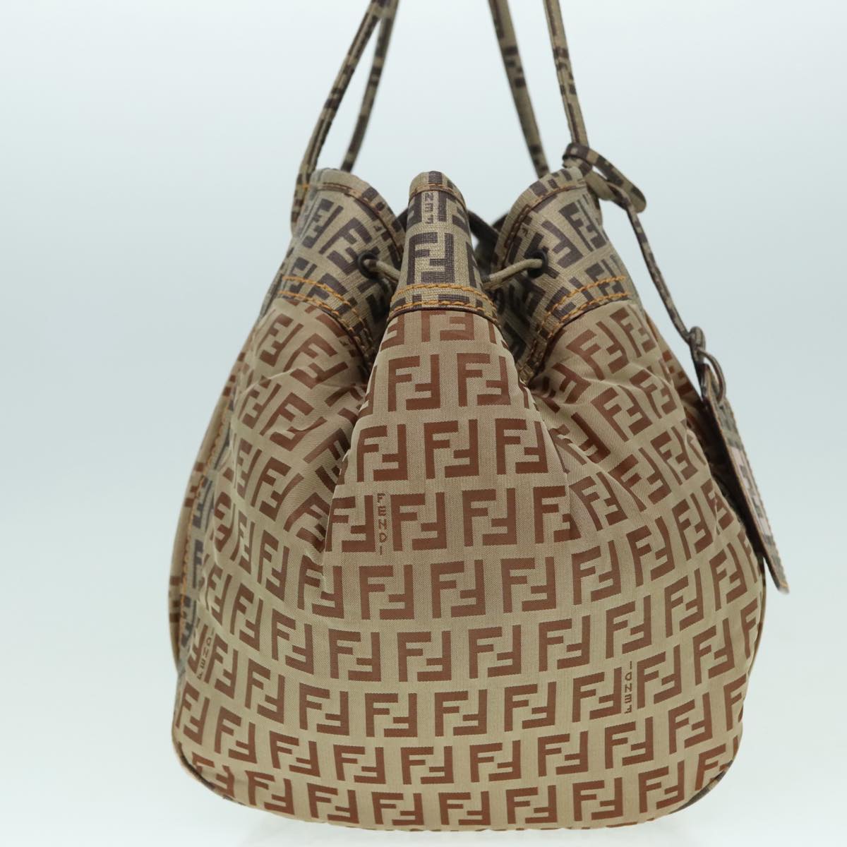 FENDI Zucchino Tote Bag Nylon Beige 8BN174 hk1659