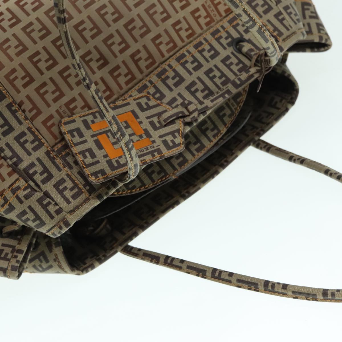 FENDI Zucchino Tote Bag Nylon Beige 8BN174 hk1659
