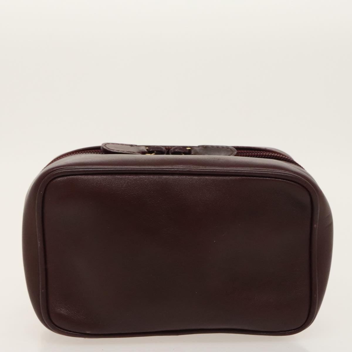 GUCCI Vanity Pouch Leather Red Gold 032 106 0141 hk1712