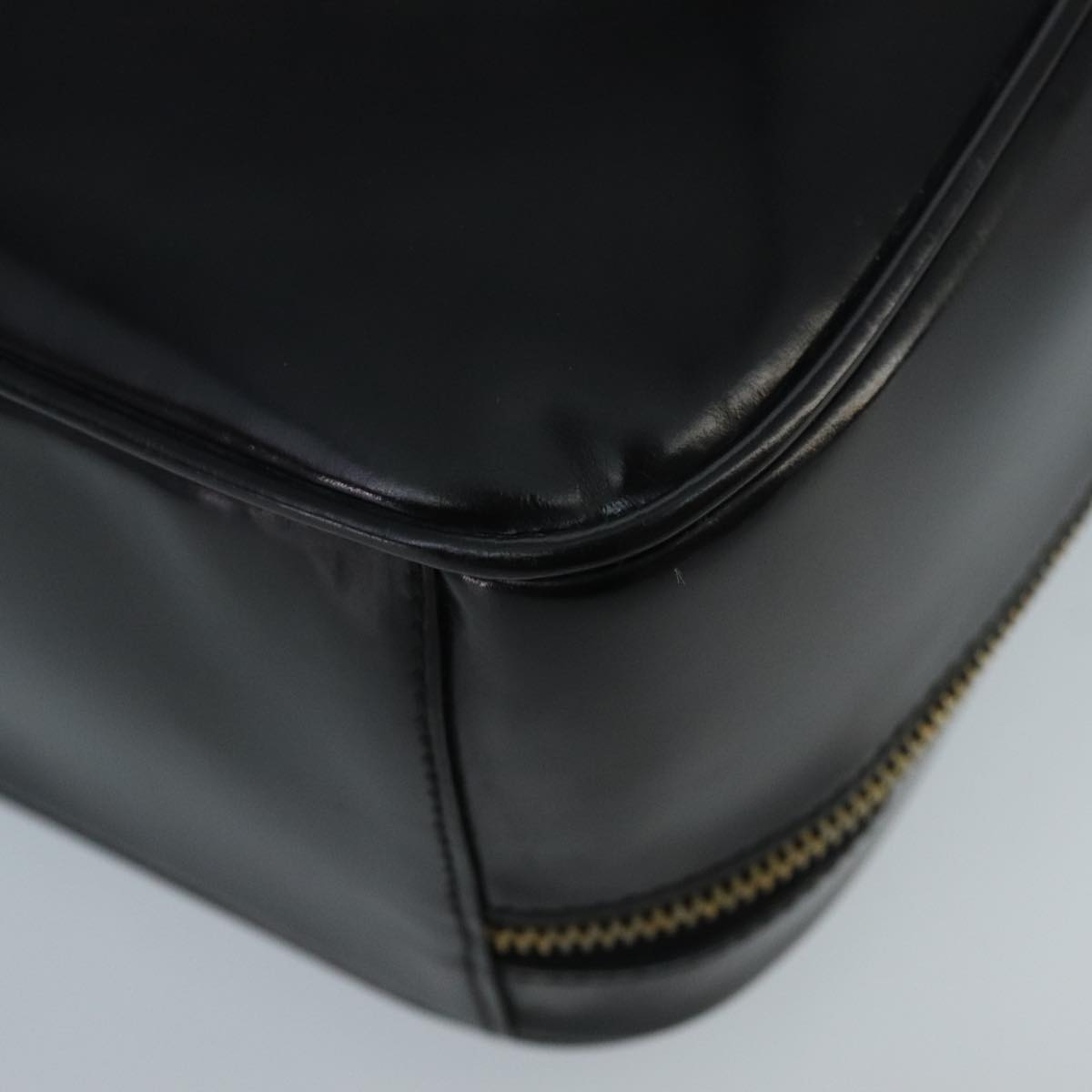 GUCCI Bamboo Vanity Pot Pouch Enamel 2way Black Gold 000 270 0323 hk1713