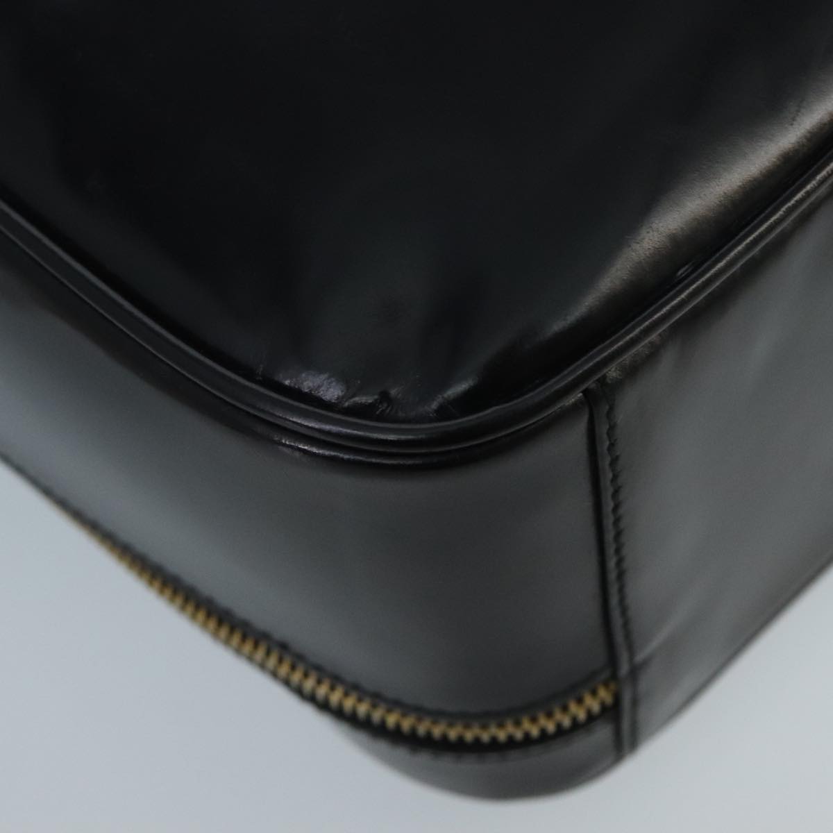 GUCCI Bamboo Vanity Pot Pouch Enamel 2way Black Gold 000 270 0323 hk1713
