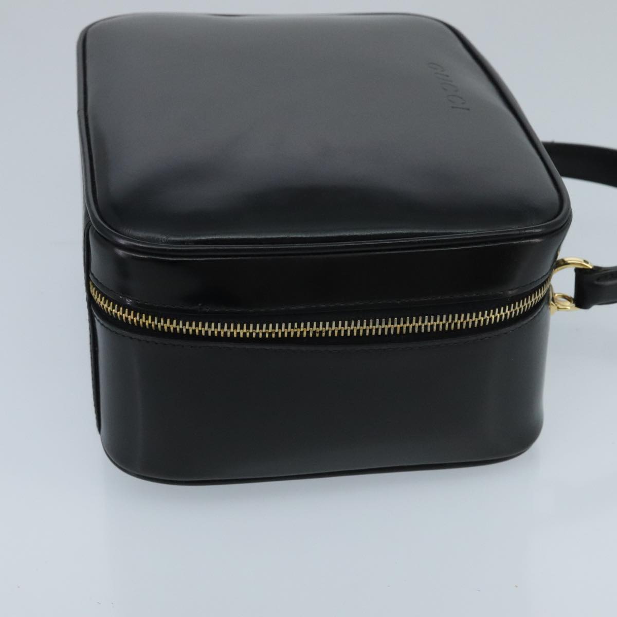 GUCCI Bamboo Vanity Pot Pouch Enamel 2way Black Gold 000 270 0323 hk1713