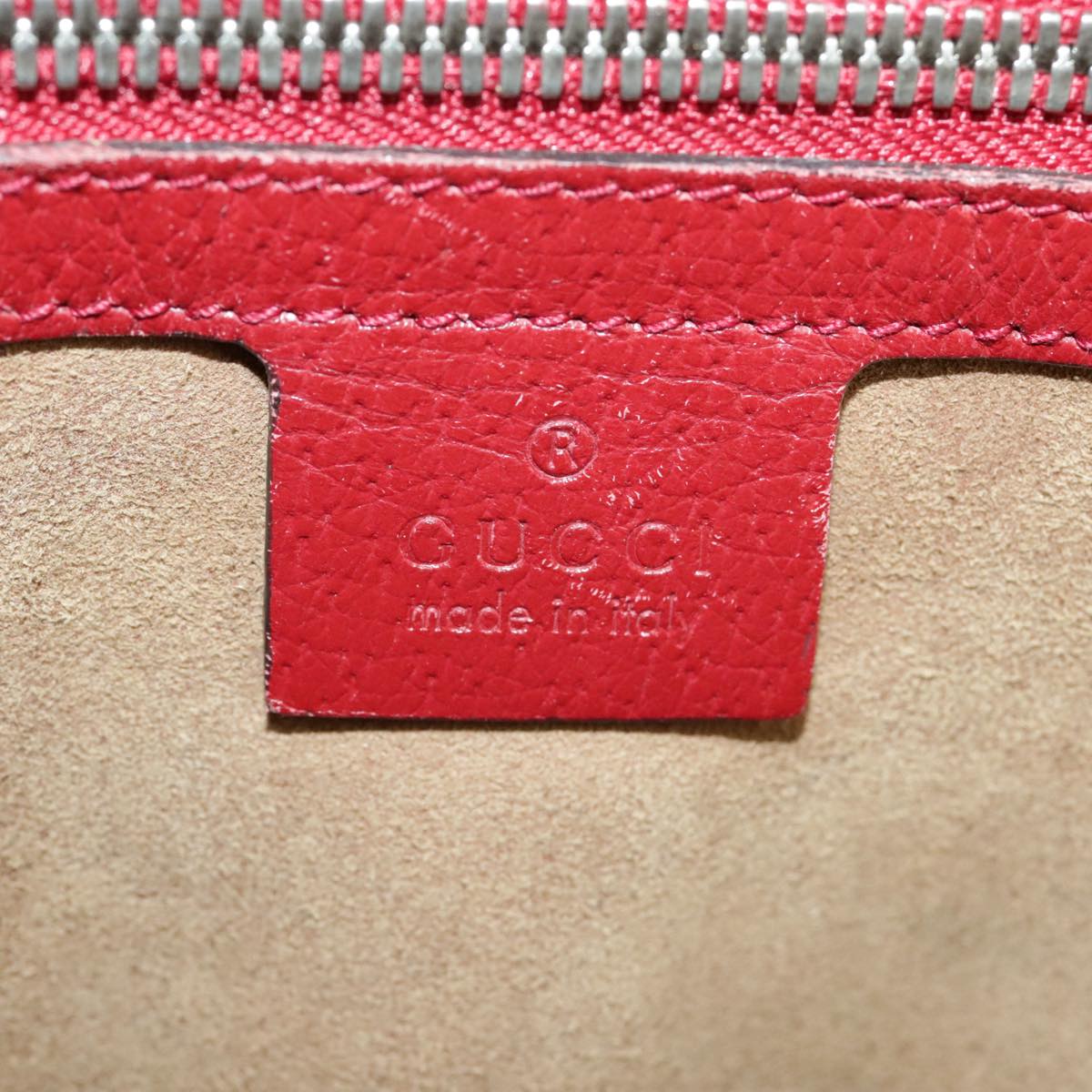 GUCCI GG Supreme Web Sherry Line Tian Backpack PVC Leather Beige Red hk1717