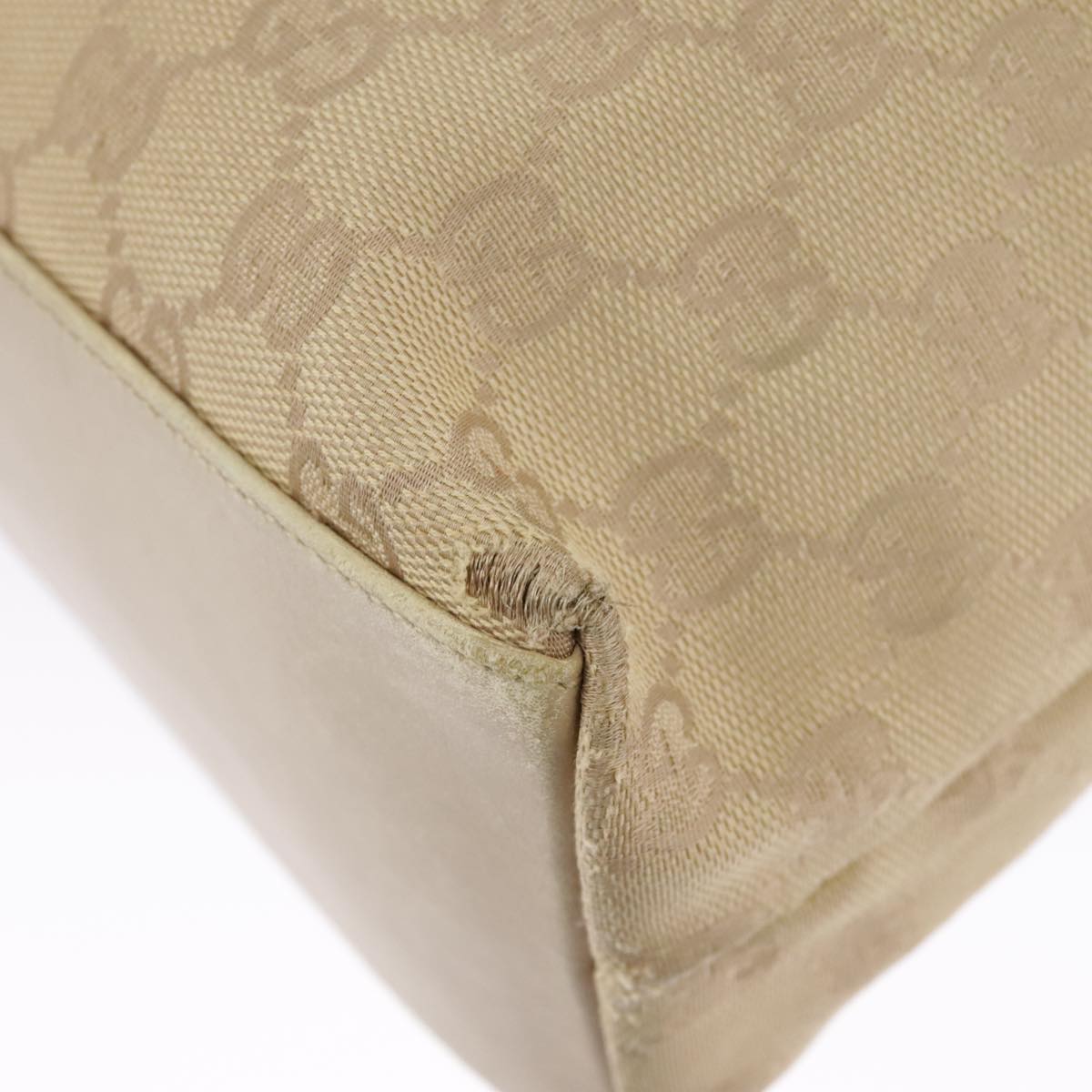 GUCCI GG Canvas Bamboo Tote Bag Beige Gold 92709 hk1719