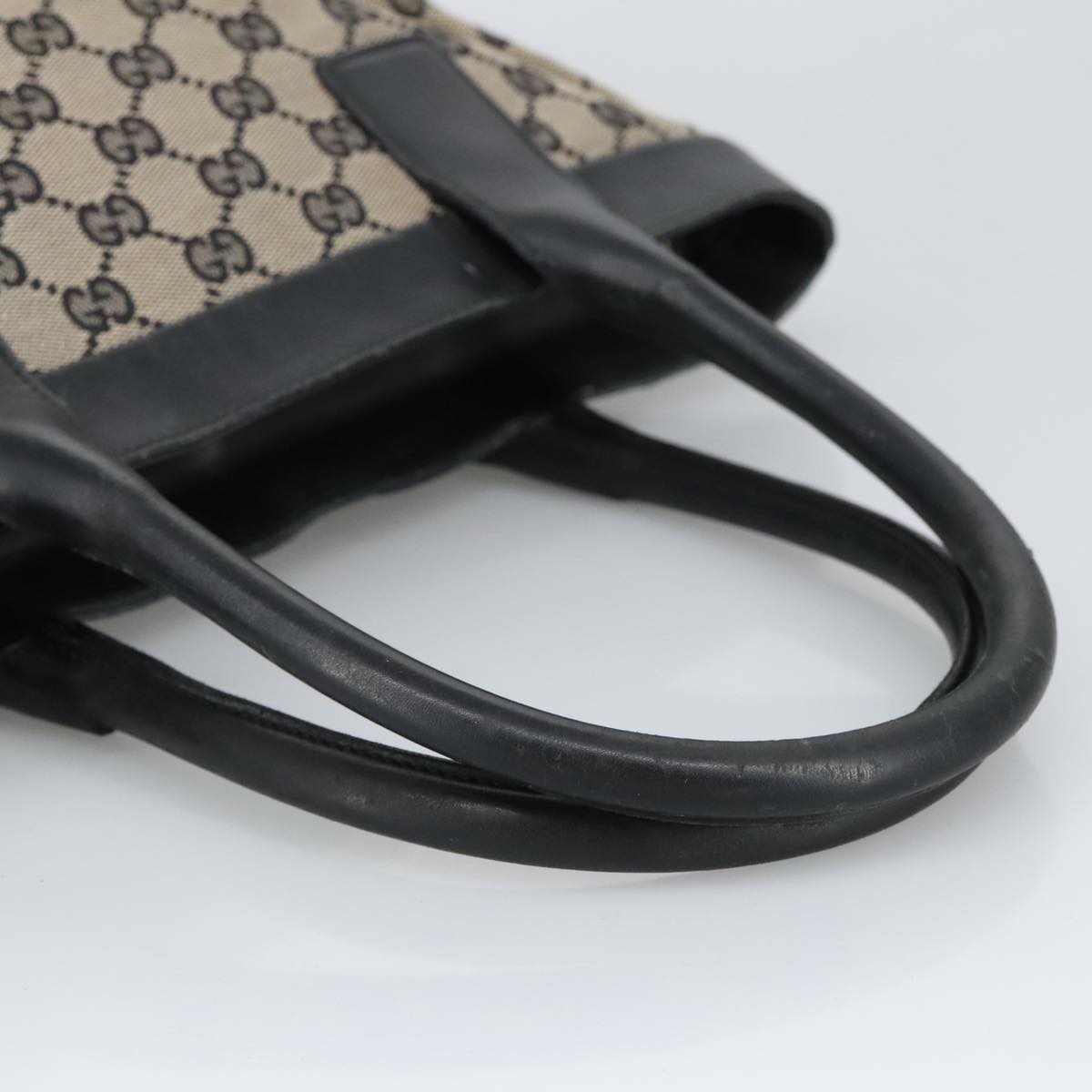 GUCCI GG Canvas Tote Bag Black Beige hk1721
