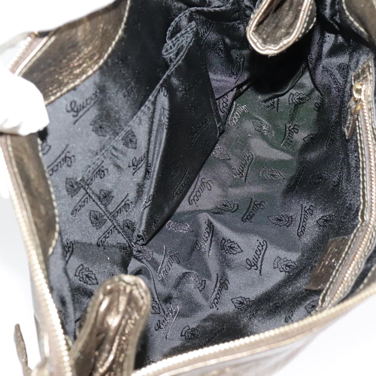 GUCCI Clutch Bag Leather Gold 197015 hk1723