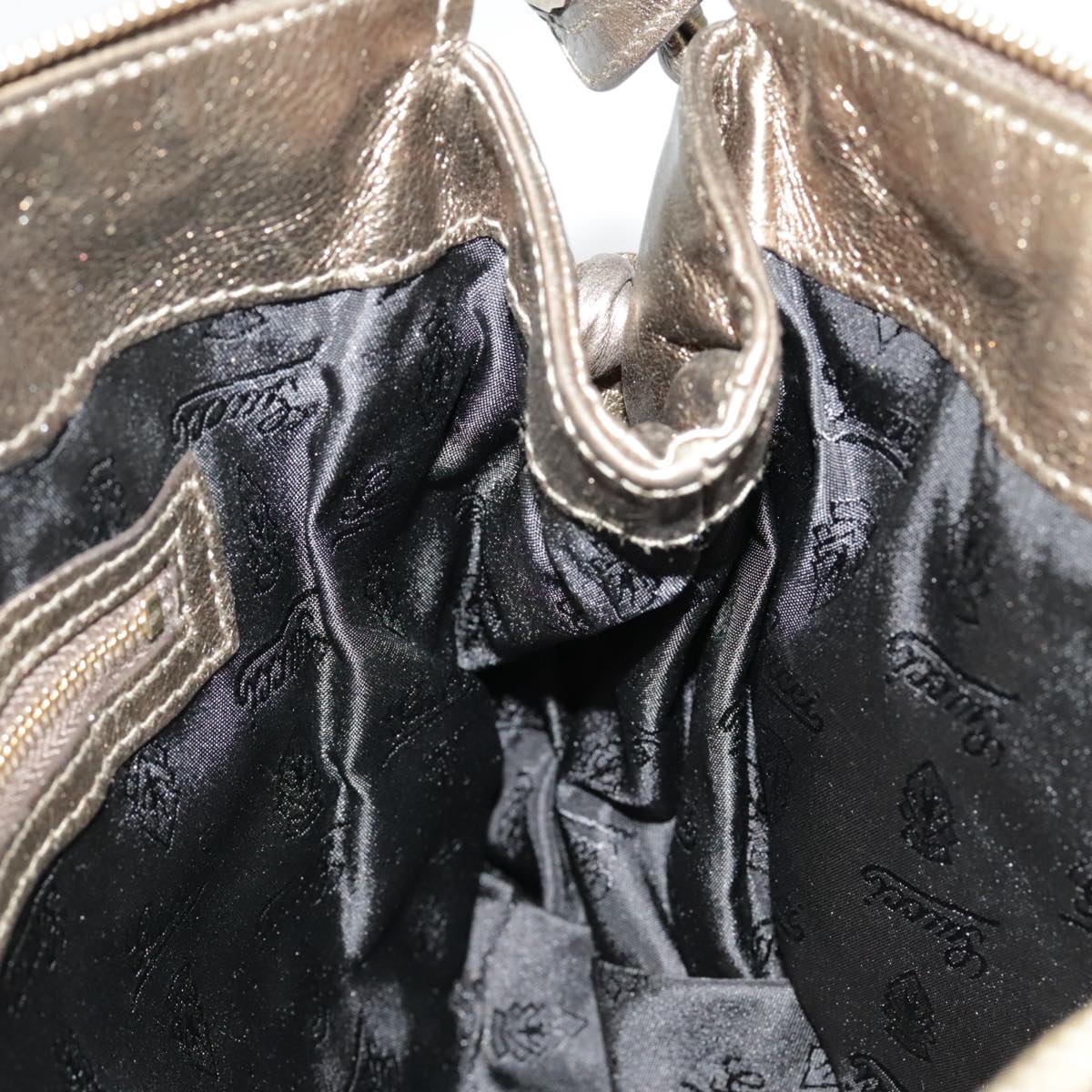 GUCCI Clutch Bag Leather Gold 197015 hk1723