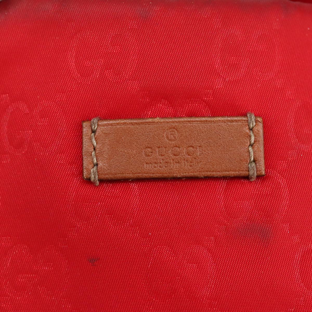 GUCCI GG Canvas Tote Bag Nylon Red Silver 282439 hk1724