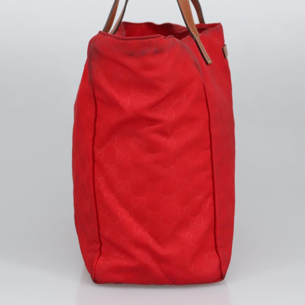 GUCCI GG Canvas Tote Bag Nylon Red Silver 282439 hk1724