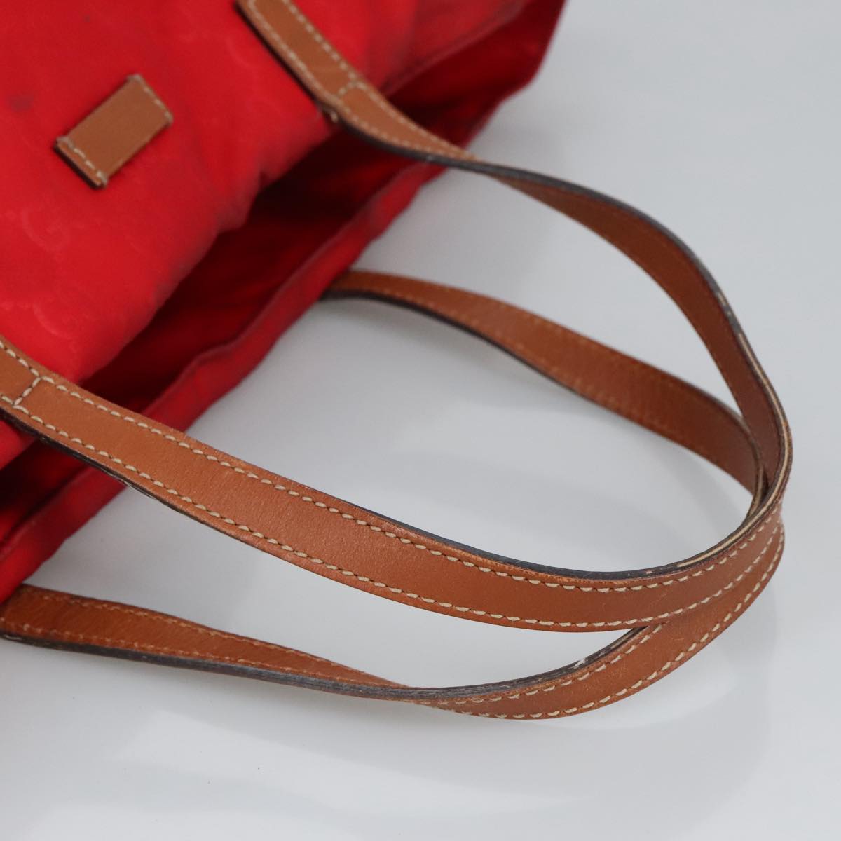 GUCCI GG Canvas Tote Bag Nylon Red Silver 282439 hk1724