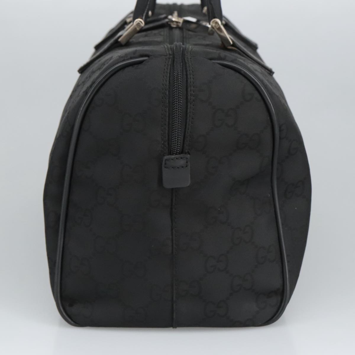 GUCCI GG Canvas Boston Bag Black Silver 012 0383 hk1725