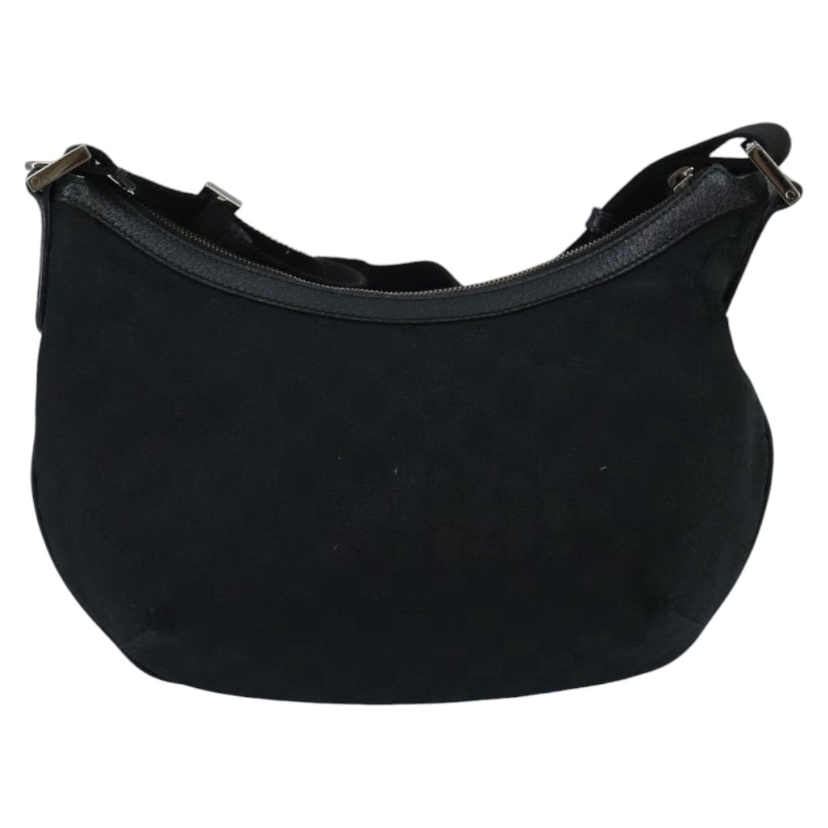 GUCCI GG Canvas Shoulder Bag Black Silver 181092 hk1737