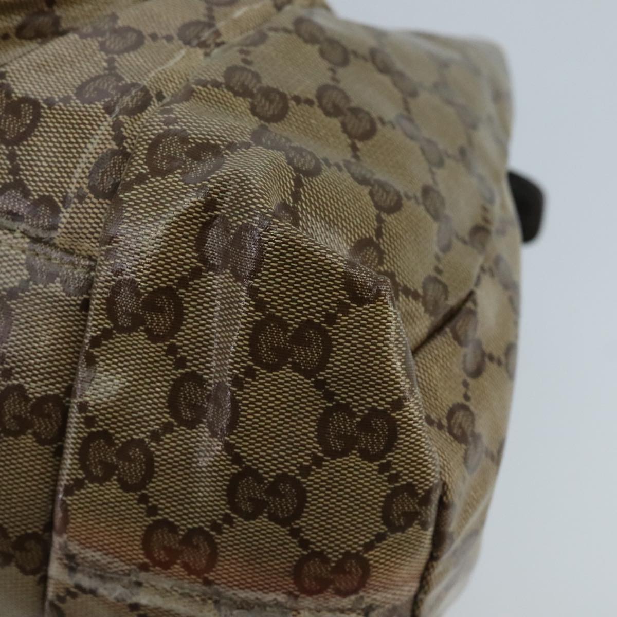 GUCCI GG Crystal Hand Bag Beige Gold 197020 hk1740