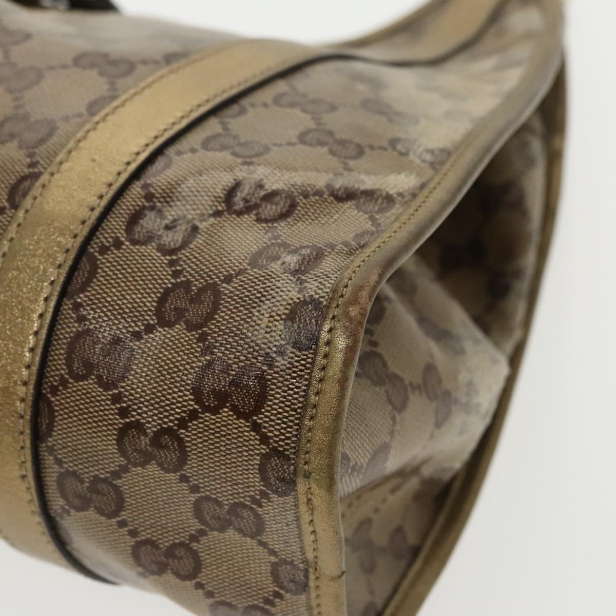 GUCCI GG Crystal Jackie Hand Bag Beige Gold 203494 hk1741