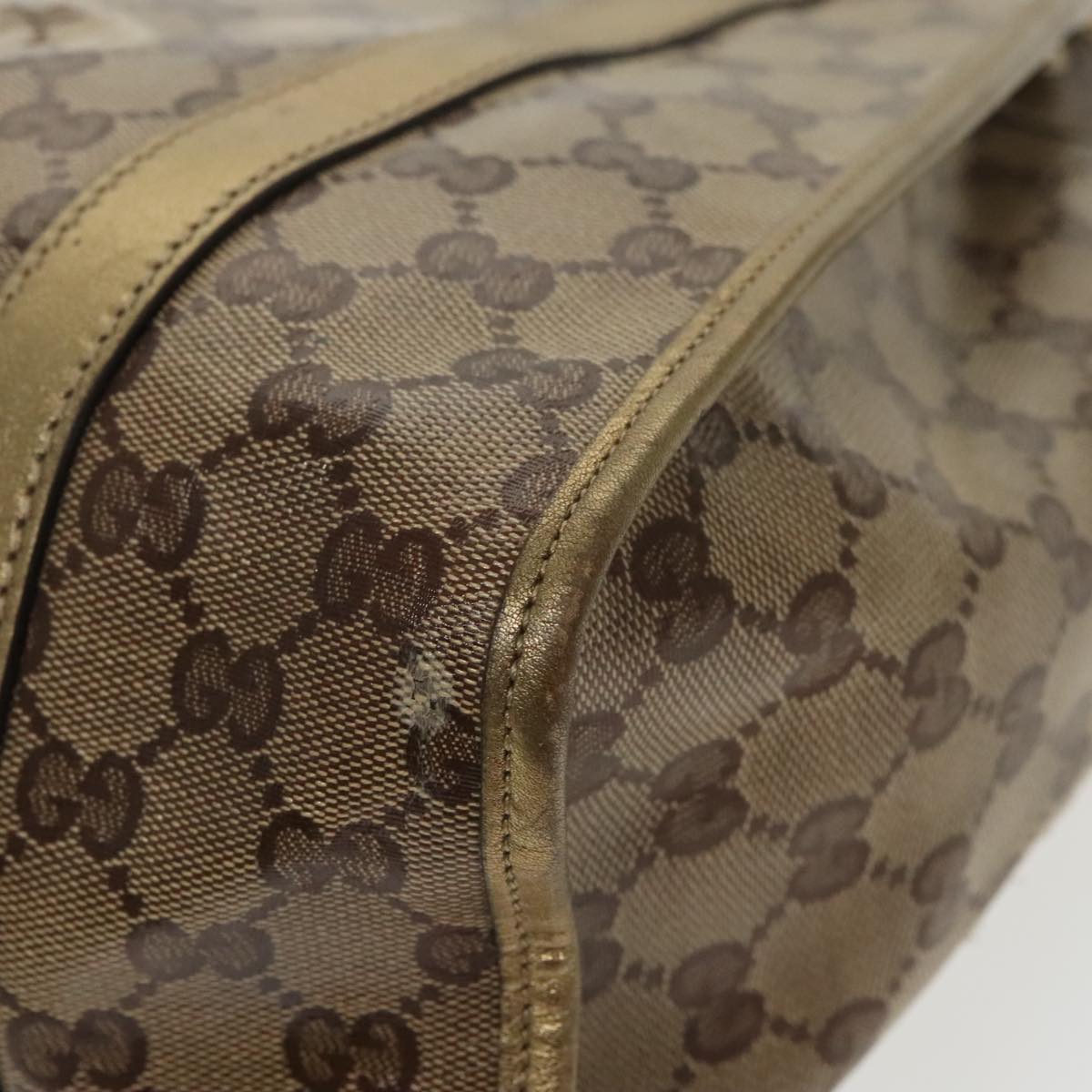 GUCCI GG Crystal Jackie Hand Bag Beige Gold 203494 hk1741