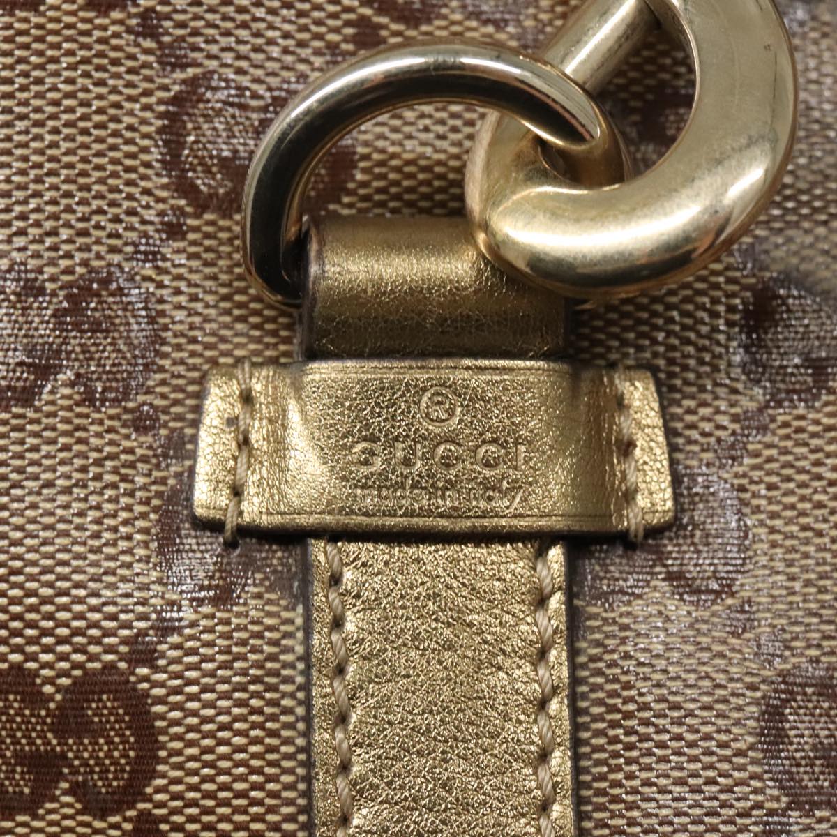 GUCCI GG Crystal Jackie Hand Bag Beige Gold 203494 hk1741