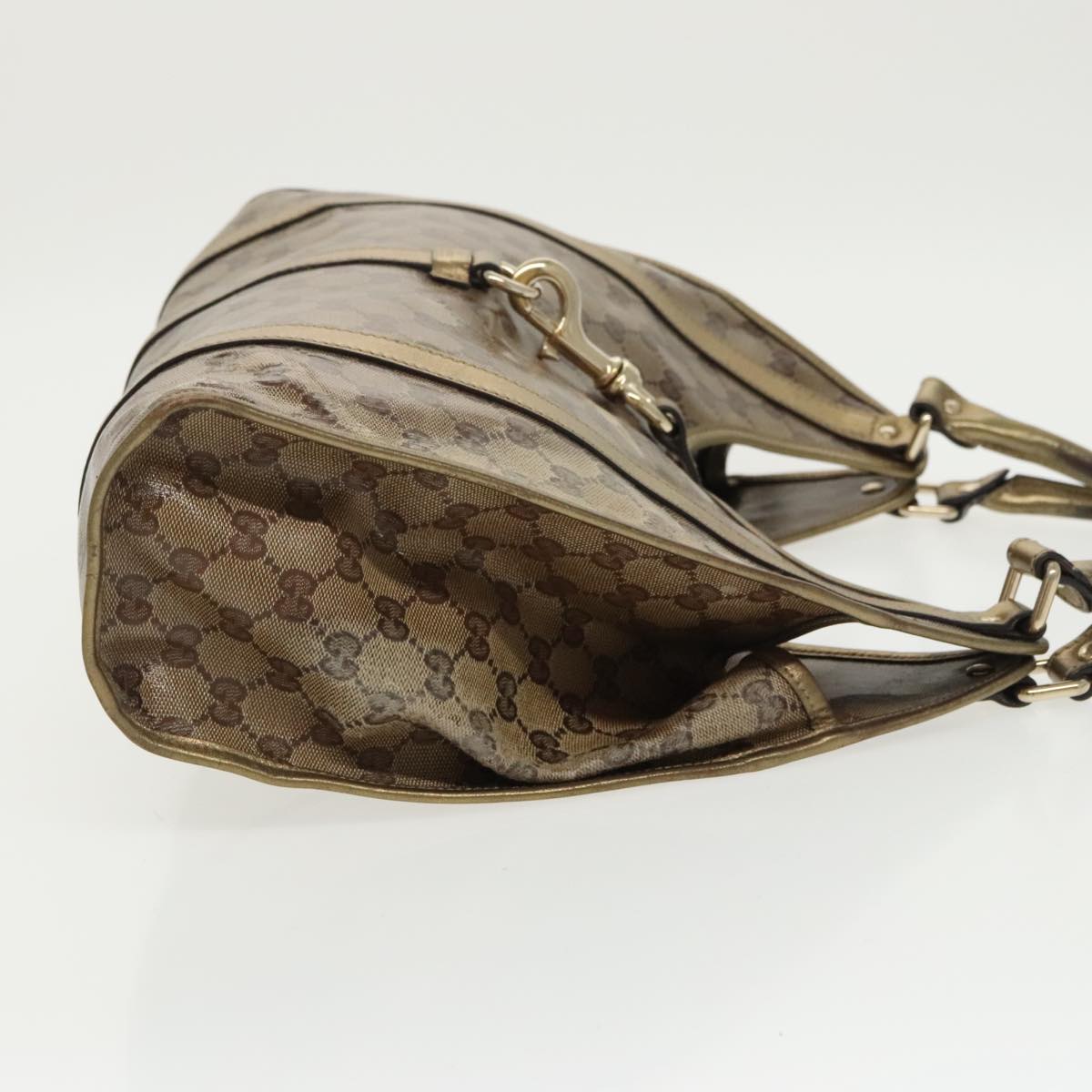 GUCCI GG Crystal Jackie Hand Bag Beige Gold 203494 hk1741