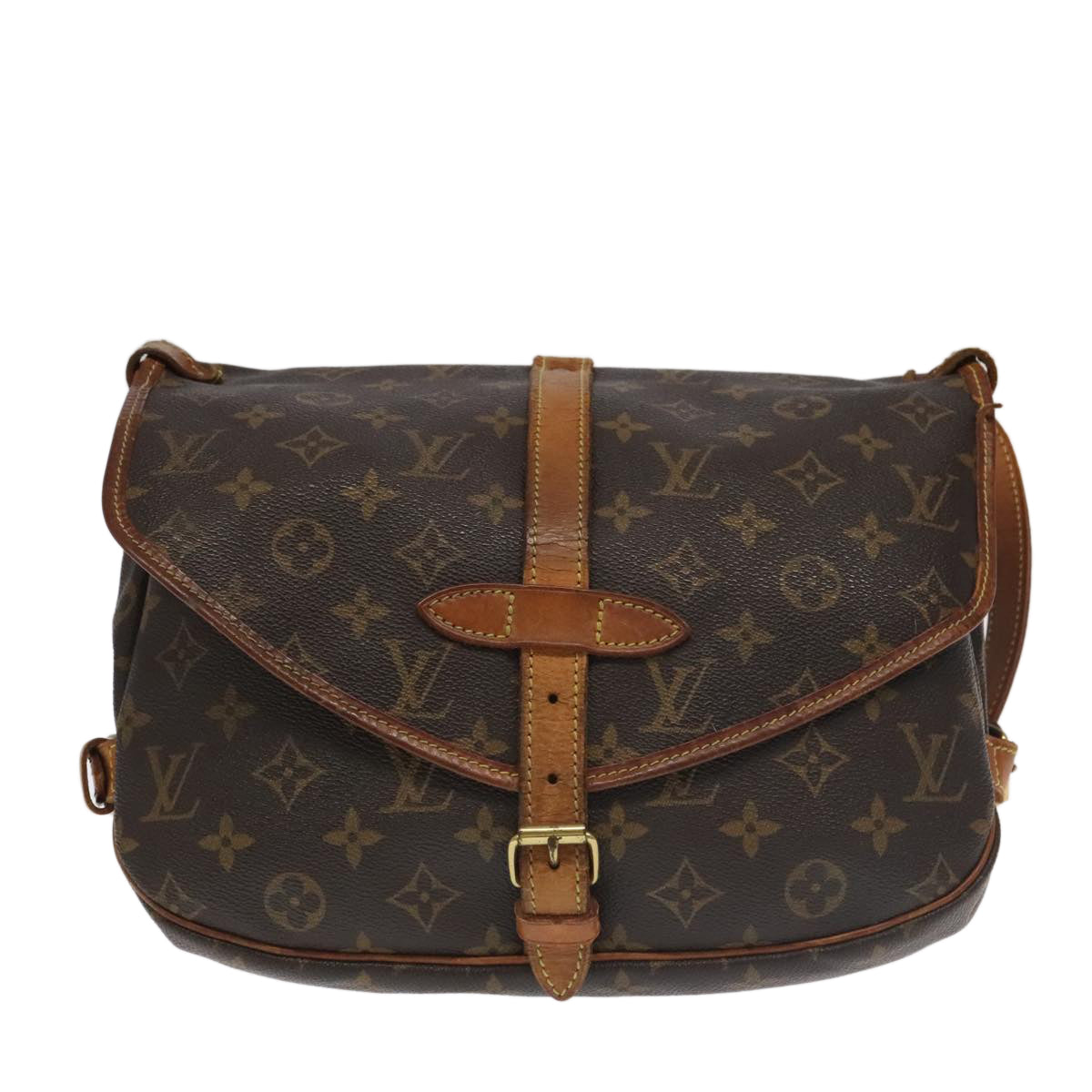 LOUIS VUITTON Monogram Saumur 30 Shoulder Bag M42256 LV hk1885