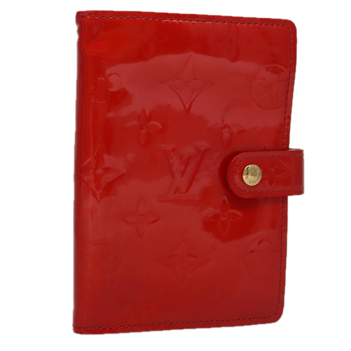 LOUIS VUITTON Monogram Vernis Agenda PM Day Planner Cover Red R21016 hk1889