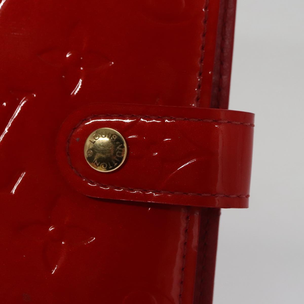 LOUIS VUITTON Monogram Vernis Agenda PM Day Planner Cover Red R21016 hk1889