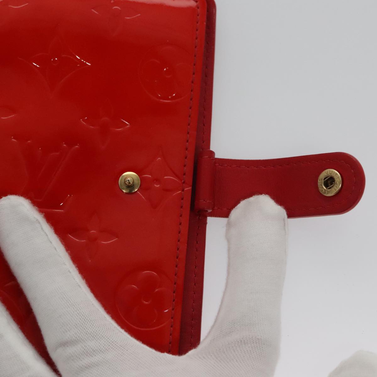 LOUIS VUITTON Monogram Vernis Agenda PM Day Planner Cover Red R21016 hk1889