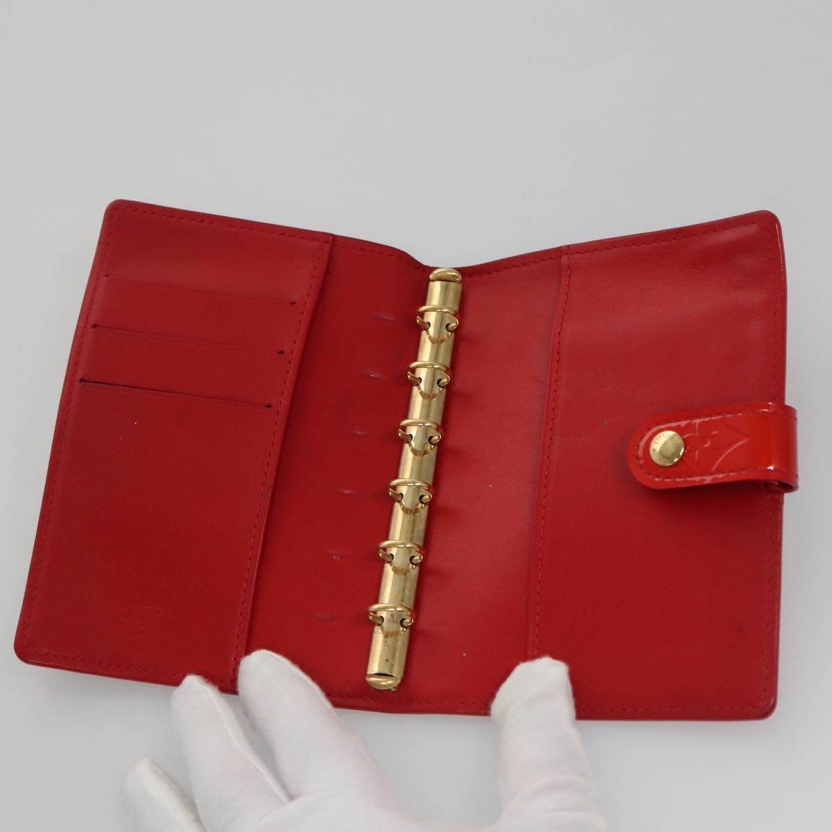 LOUIS VUITTON Monogram Vernis Agenda PM Day Planner Cover Red R21016 hk1889