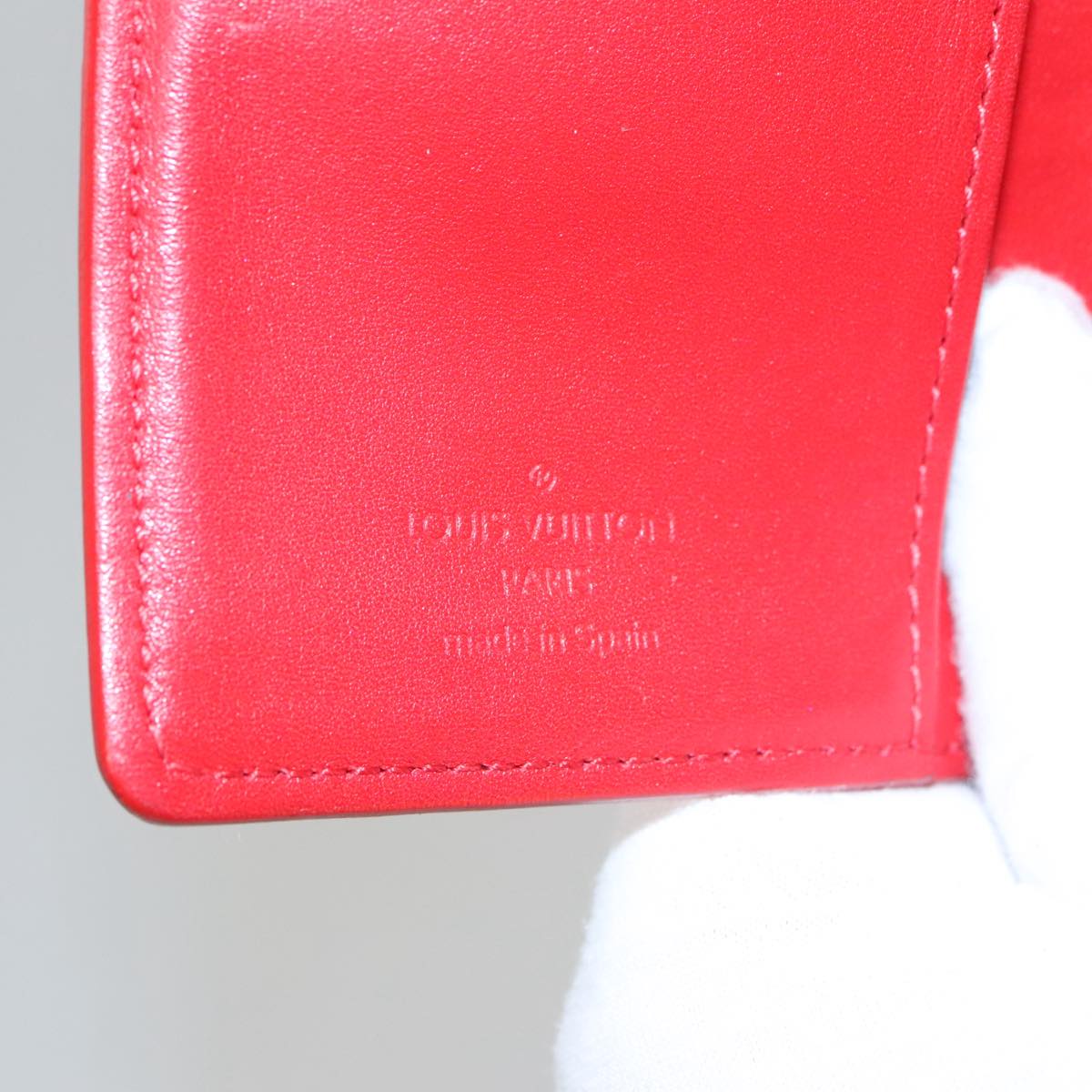 LOUIS VUITTON Monogram Vernis Agenda PM Day Planner Cover Red R21016 hk1889