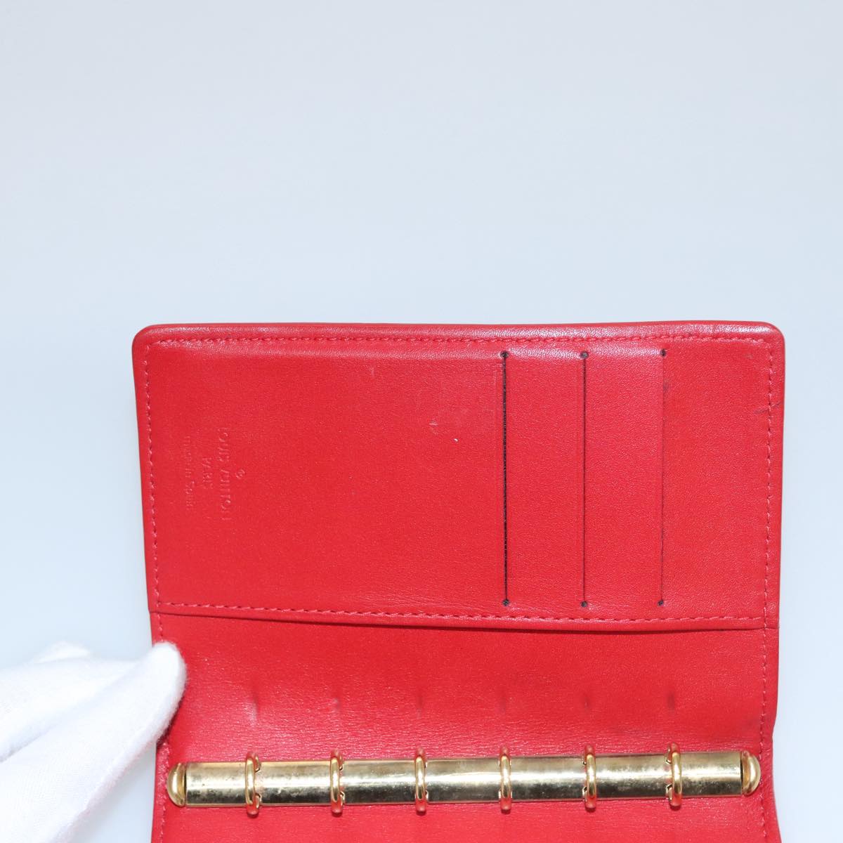 LOUIS VUITTON Monogram Vernis Agenda PM Day Planner Cover Red R21016 hk1889