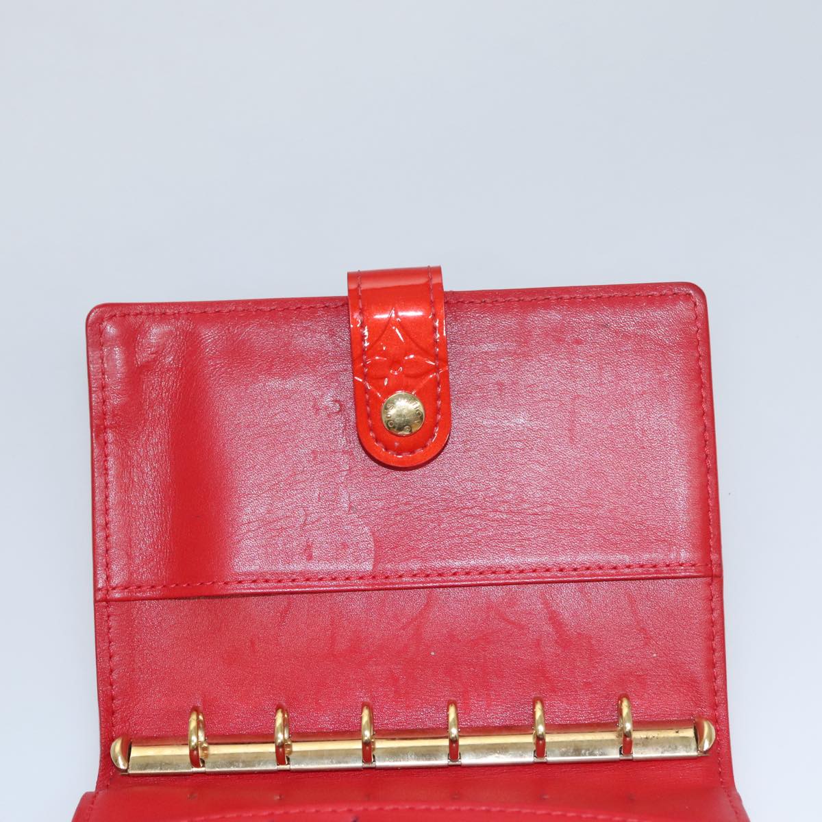 LOUIS VUITTON Monogram Vernis Agenda PM Day Planner Cover Red R21016 hk1889