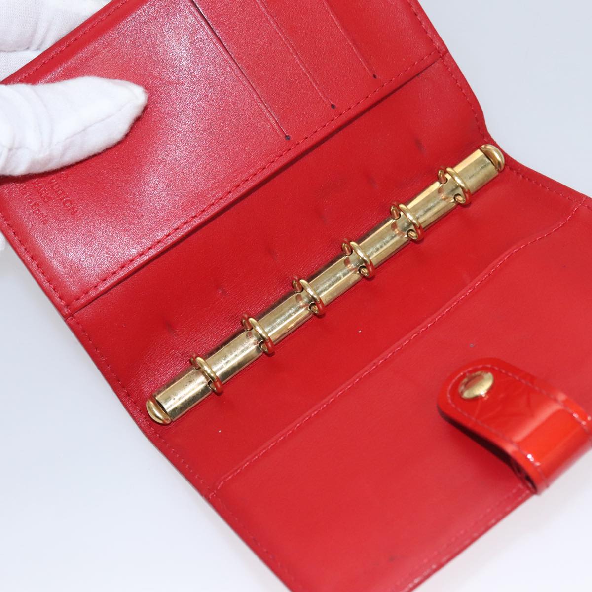 LOUIS VUITTON Monogram Vernis Agenda PM Day Planner Cover Red R21016 hk1889