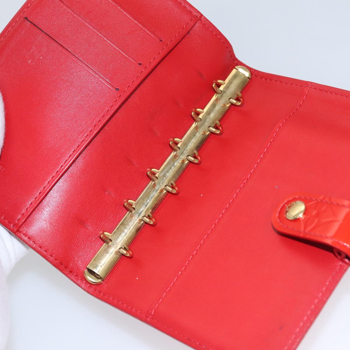 LOUIS VUITTON Monogram Vernis Agenda PM Day Planner Cover Red R21016 hk1889