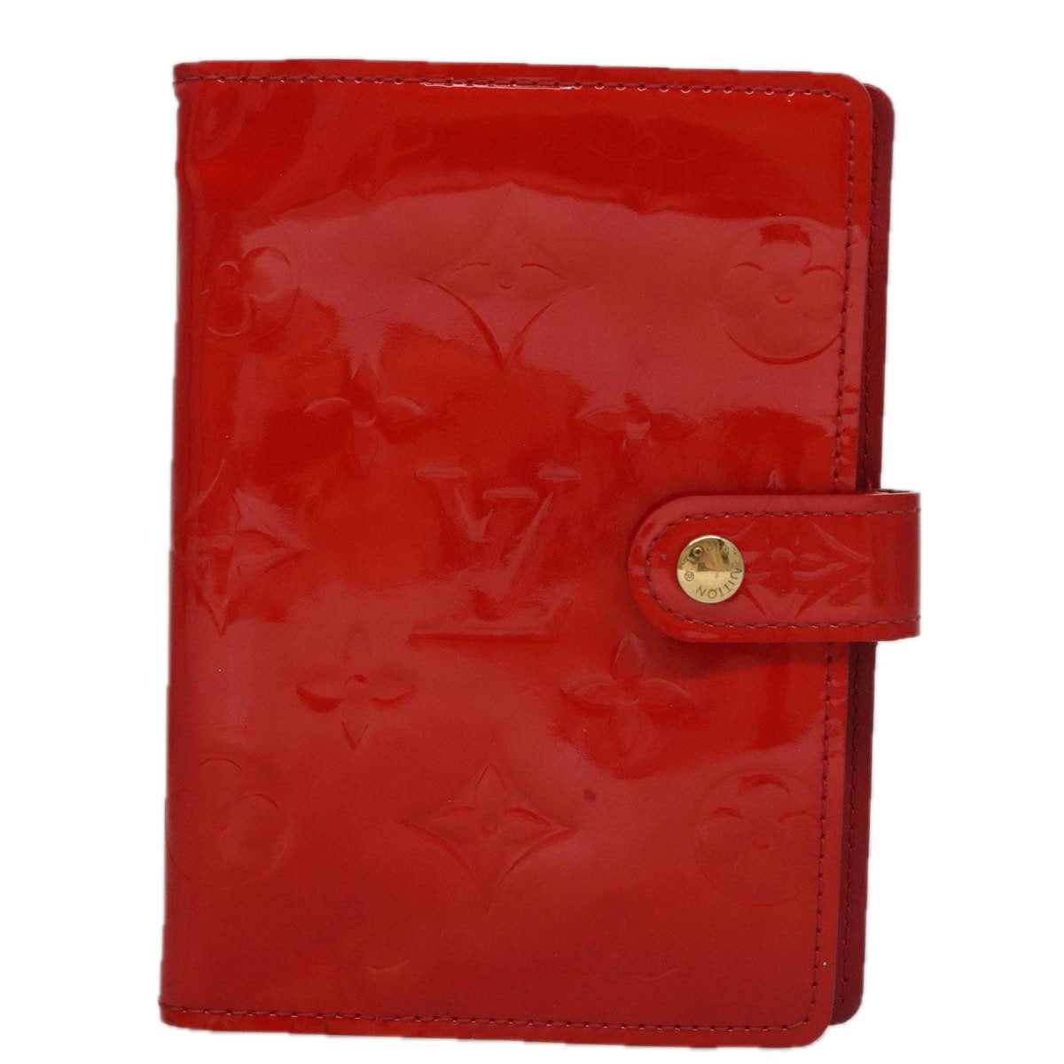 LOUIS VUITTON Monogram Vernis Agenda PM Day Planner Cover Red R21016 hk1889
