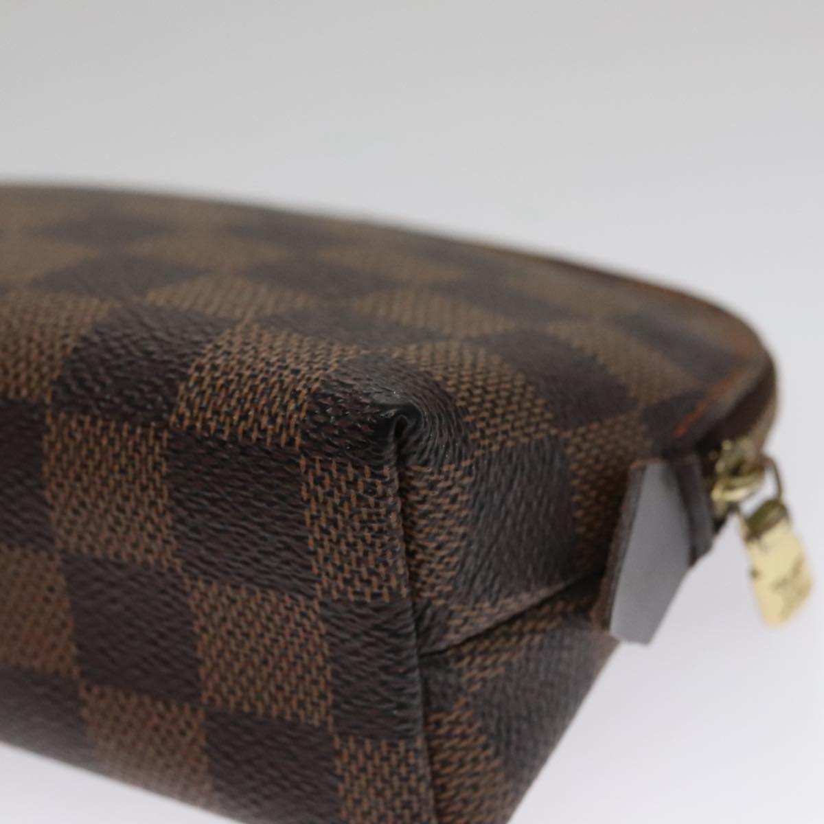 LOUIS VUITTON Damier Ebene Pochette Cosmetic PM Pouch N47516 LV hk1894