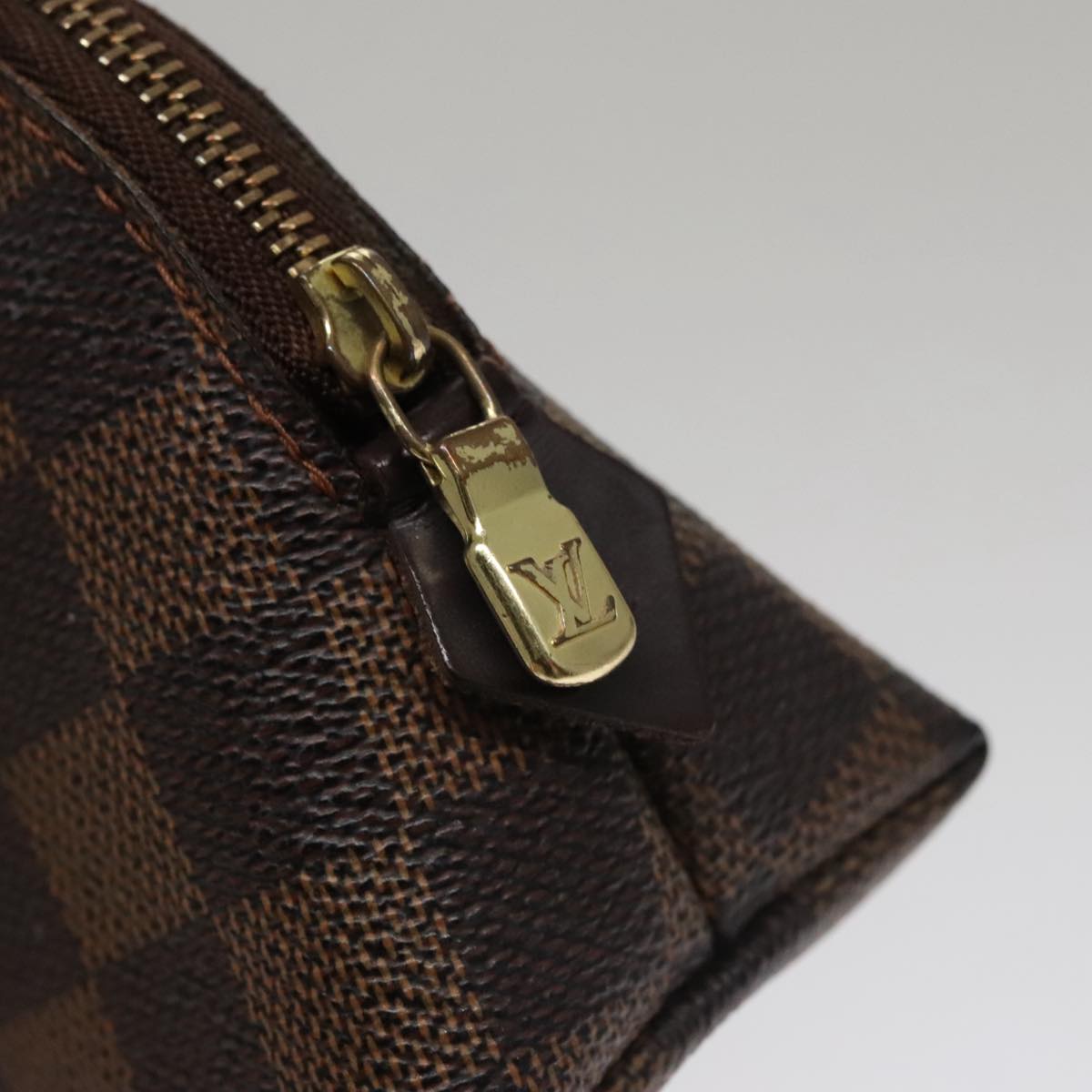 LOUIS VUITTON Damier Ebene Pochette Cosmetic PM Pouch N47516 LV hk1894