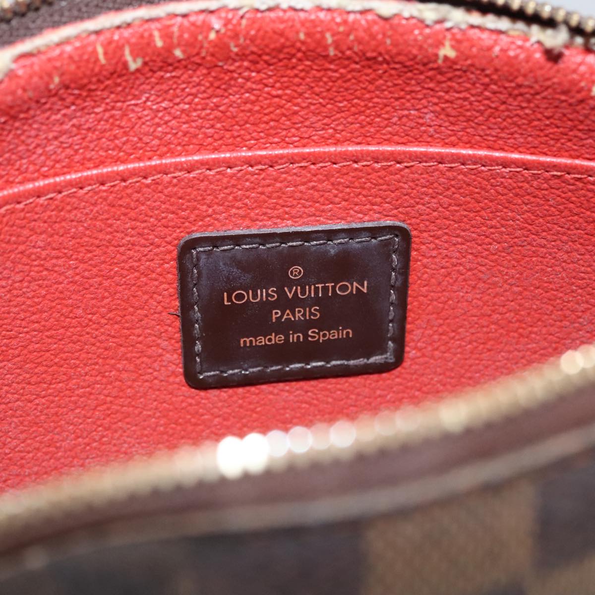 LOUIS VUITTON Damier Ebene Pochette Cosmetic PM Pouch N47516 LV hk1894