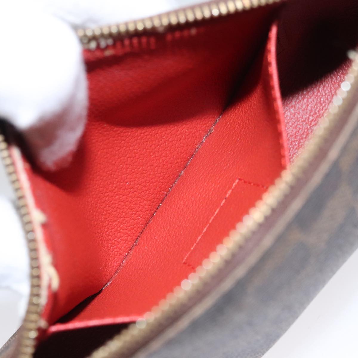LOUIS VUITTON Damier Ebene Pochette Cosmetic PM Pouch N47516 LV hk1894