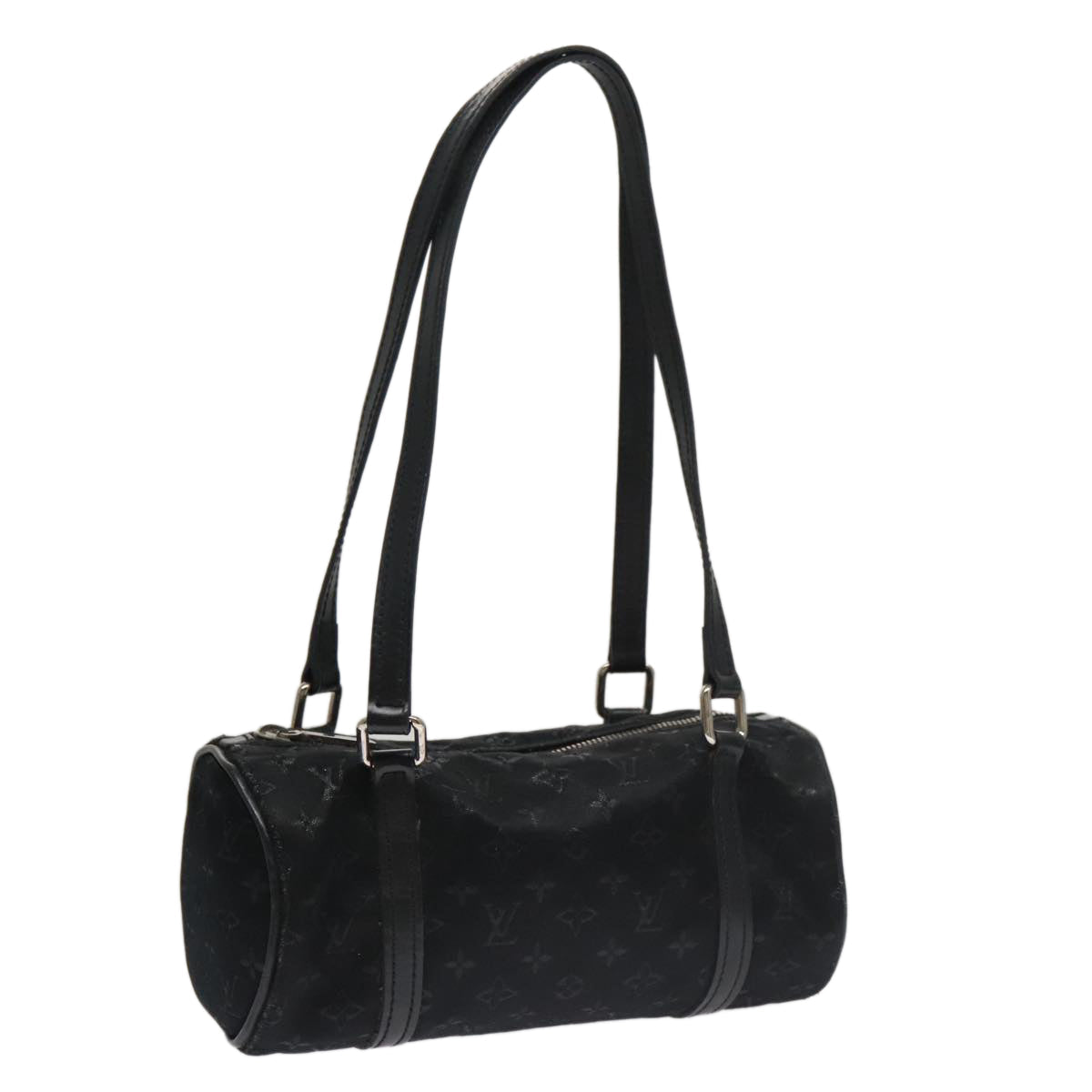 LOUIS VUITTON Monogram Satin Little Papillon Hand Bag Black M92352 hk1895