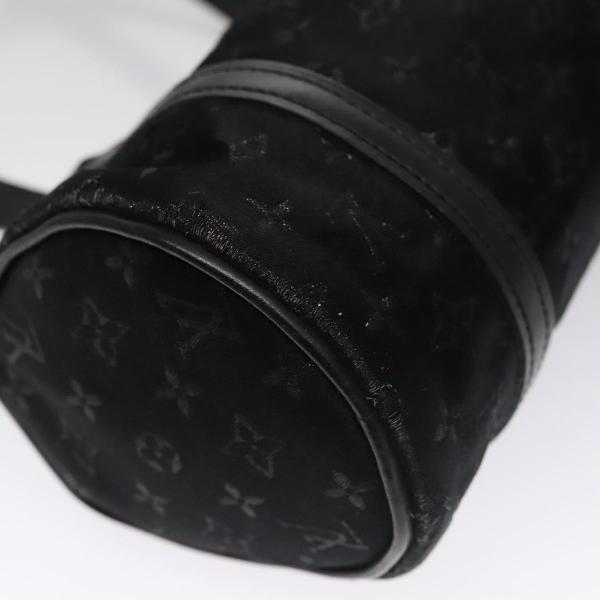 LOUIS VUITTON Monogram Satin Little Papillon Hand Bag Black M92352 hk1895