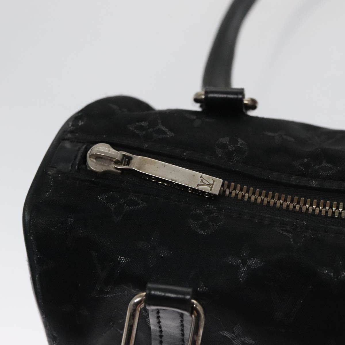 LOUIS VUITTON Monogram Satin Little Papillon Hand Bag Black M92352 hk1895