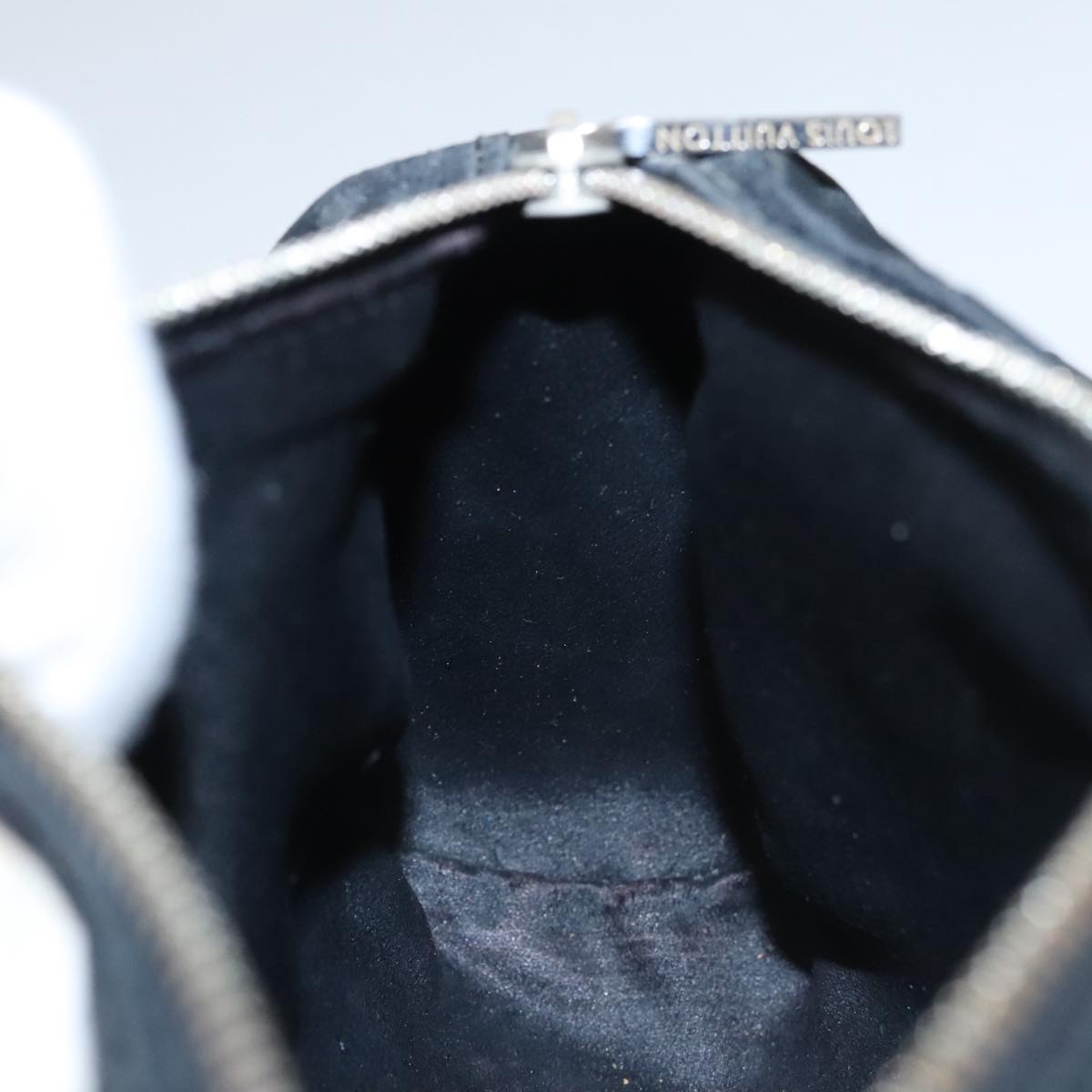 LOUIS VUITTON Monogram Satin Little Papillon Hand Bag Black M92352 hk1895