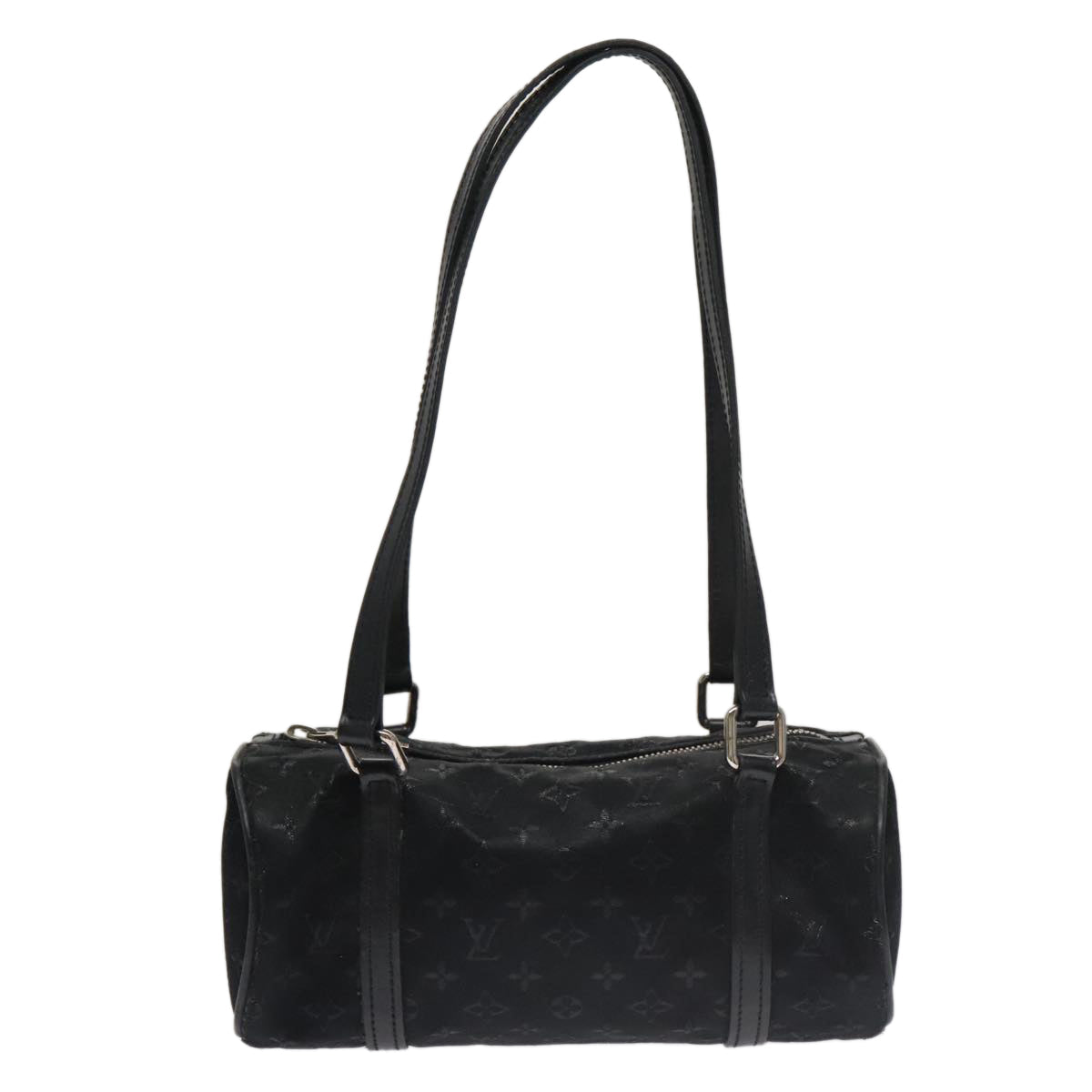 LOUIS VUITTON Monogram Satin Little Papillon Hand Bag Black M92352 hk1895
