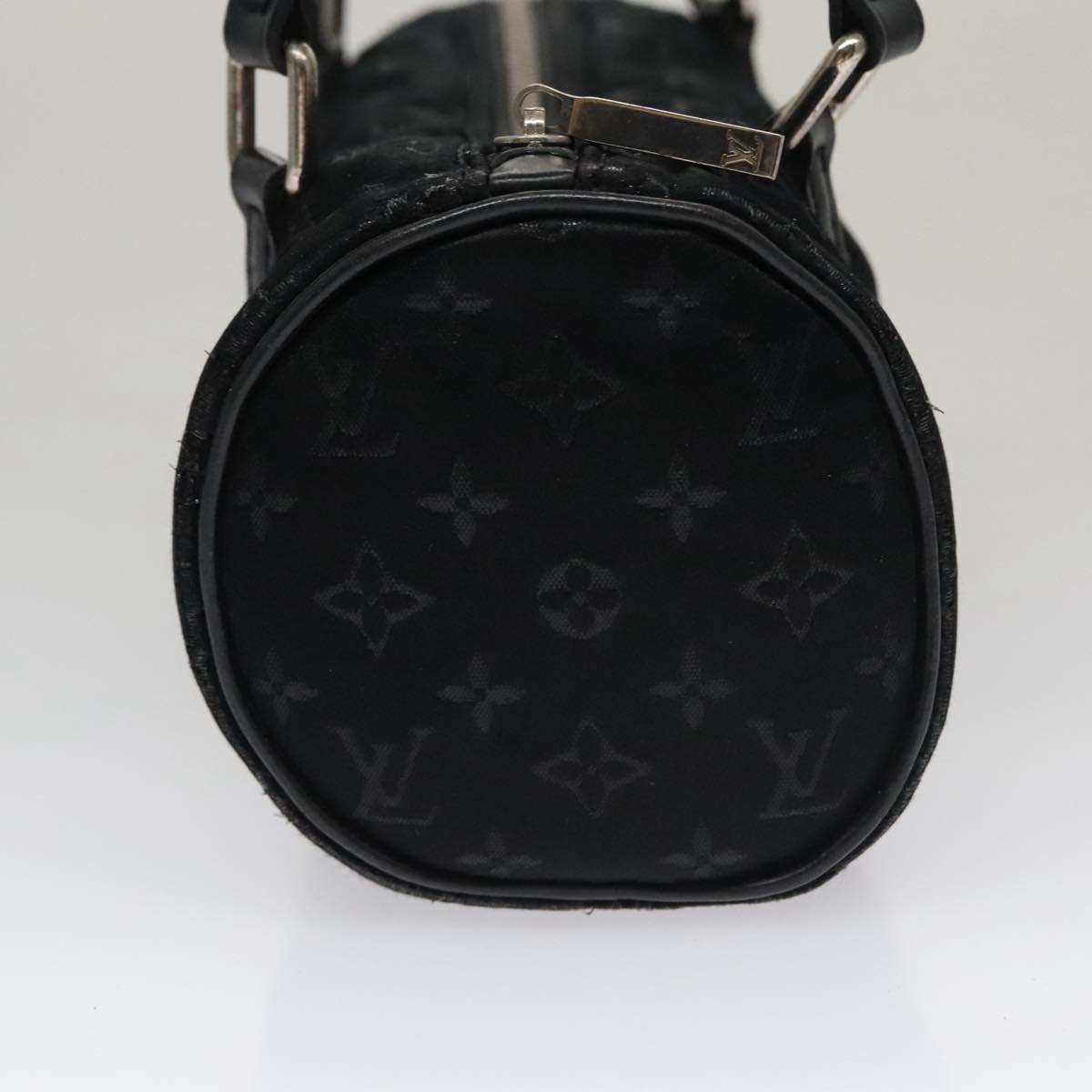 LOUIS VUITTON Monogram Satin Little Papillon Hand Bag Black M92352 hk1895