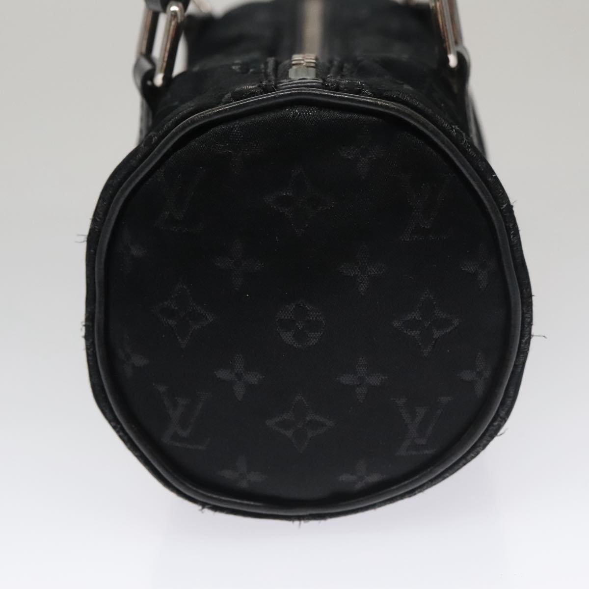 LOUIS VUITTON Monogram Satin Little Papillon Hand Bag Black M92352 hk1895