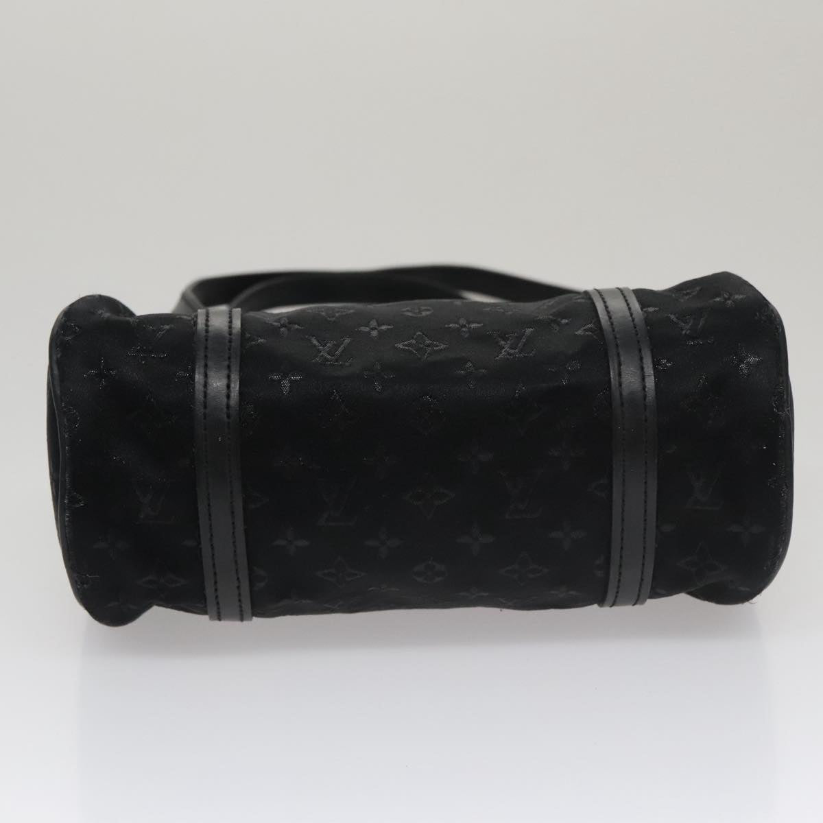 LOUIS VUITTON Monogram Satin Little Papillon Hand Bag Black M92352 hk1895