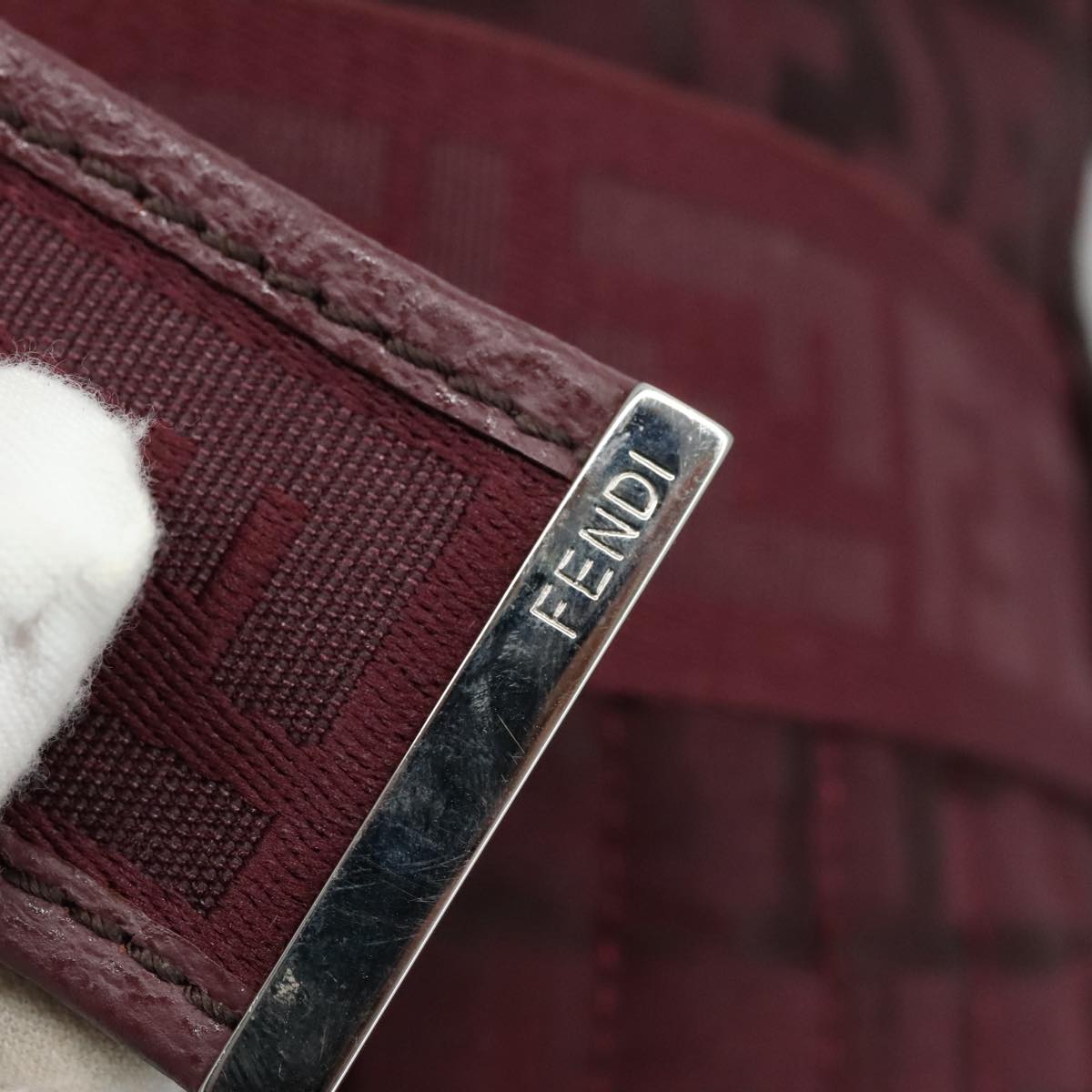 FENDI Zucca Canvas Tote Bag Red hk1926