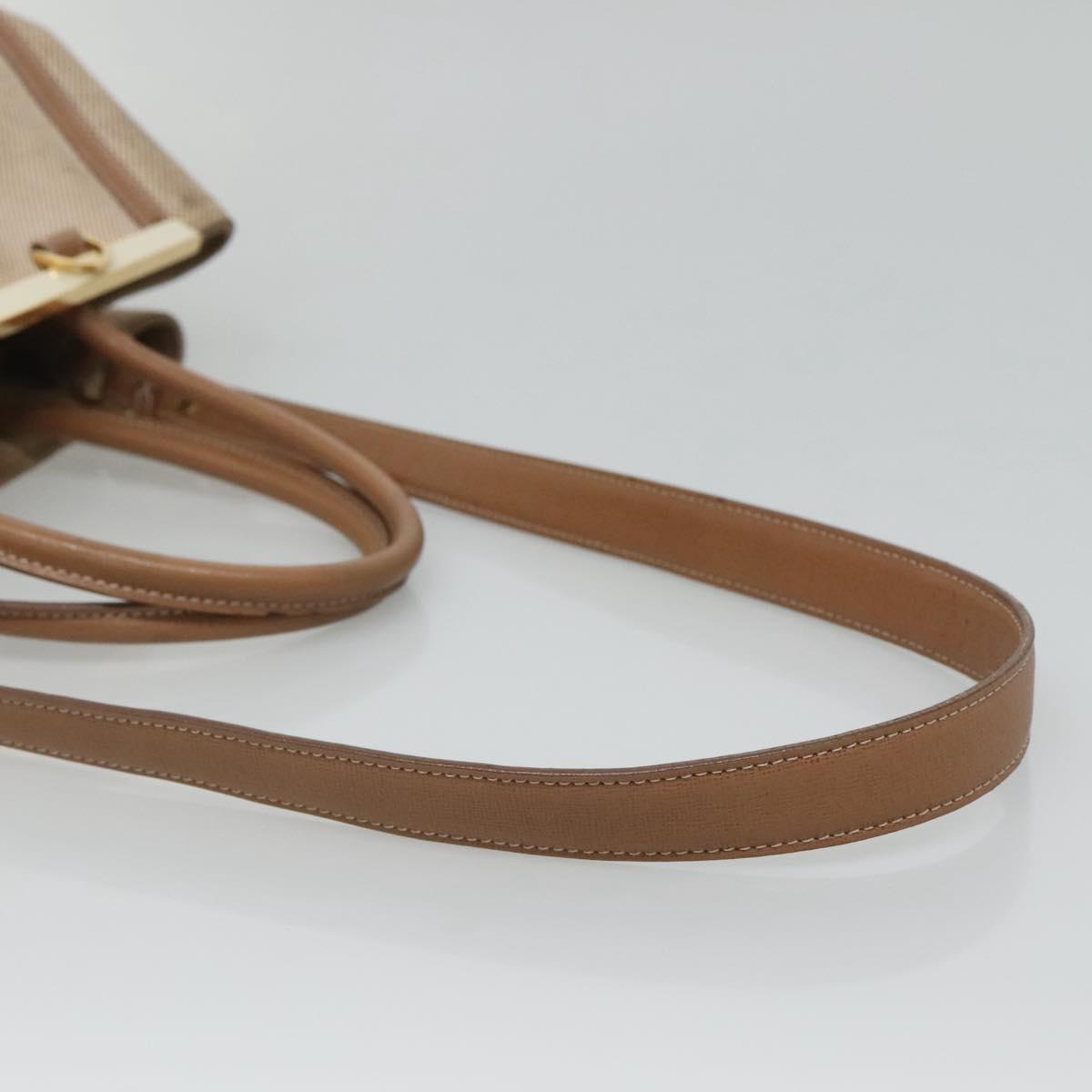 FENDI To joule Hand Bag Canvas 2way Gold Beige hk1977