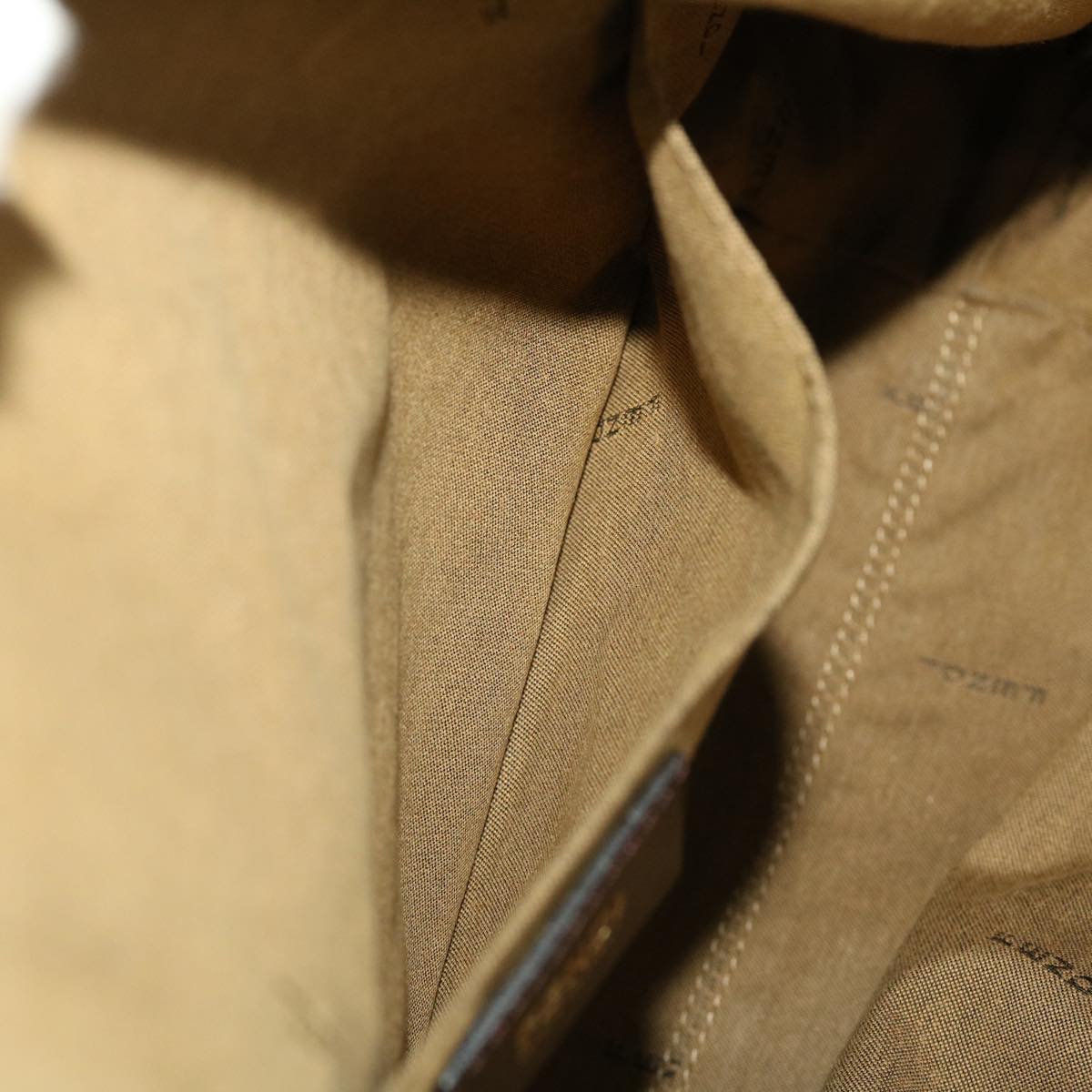 FENDI Tote Bag Leather Brown hk725