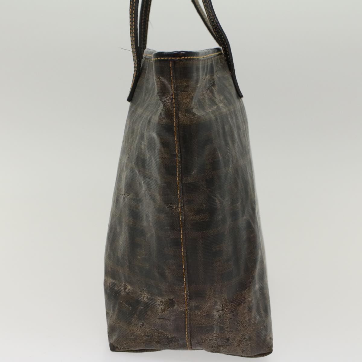 FENDI Zucca Canvas Tote Bag Coated Canvas Brown Black hk766